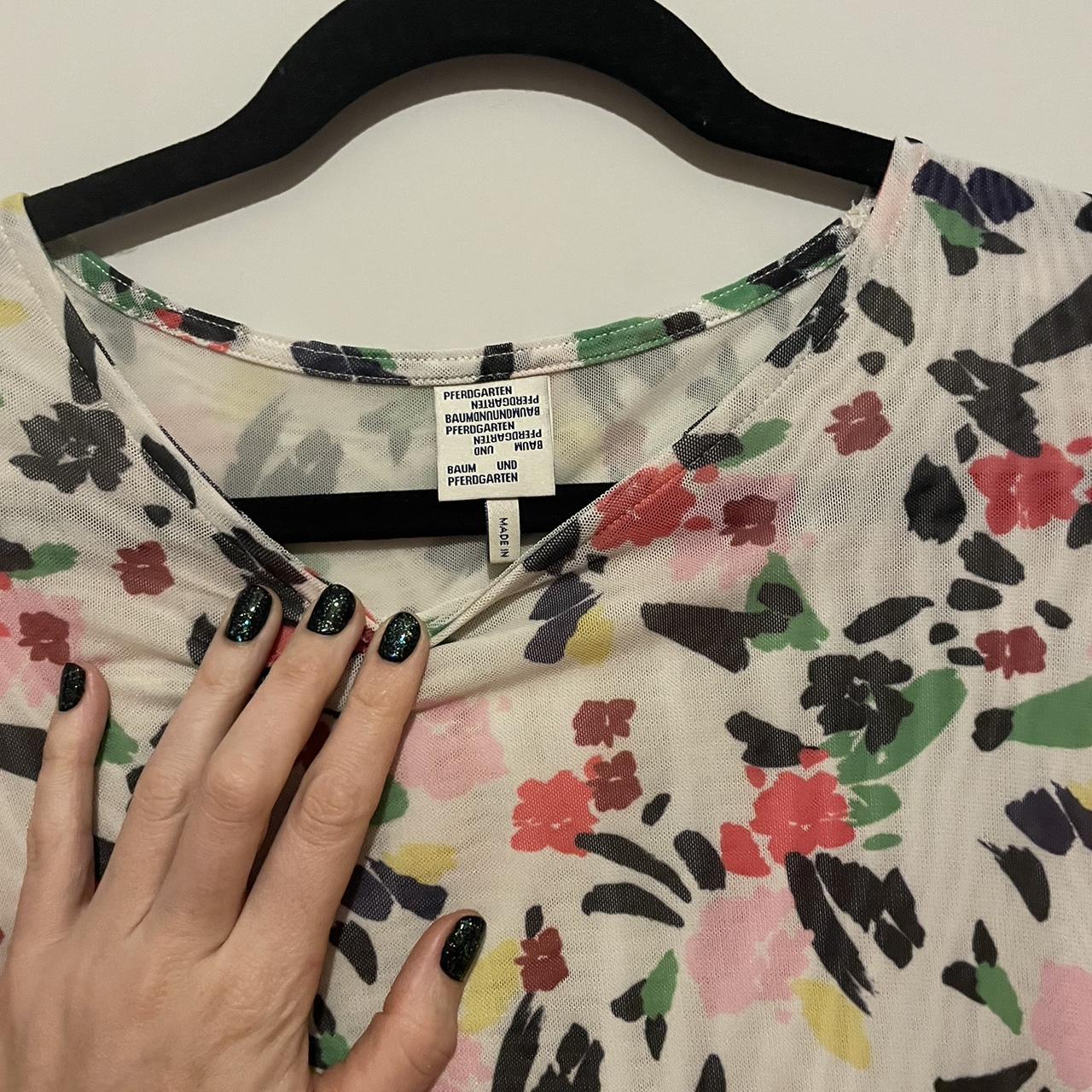 baum und pferdgarten Jiya Floral Long Sleeve Mesh... - Depop