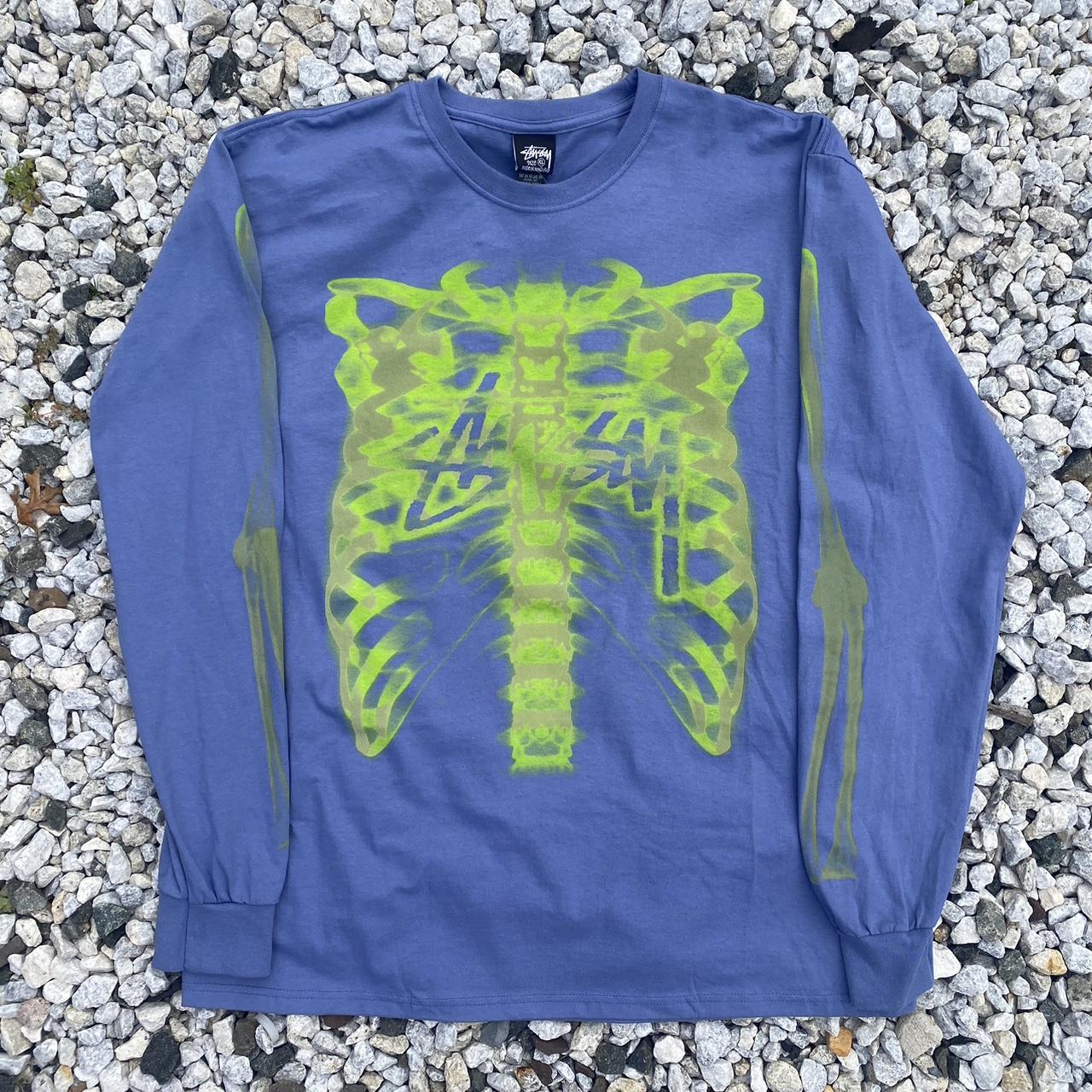 Stussy Rib Cage 3M Reflective L/S Tee Storm Size XL... - Depop