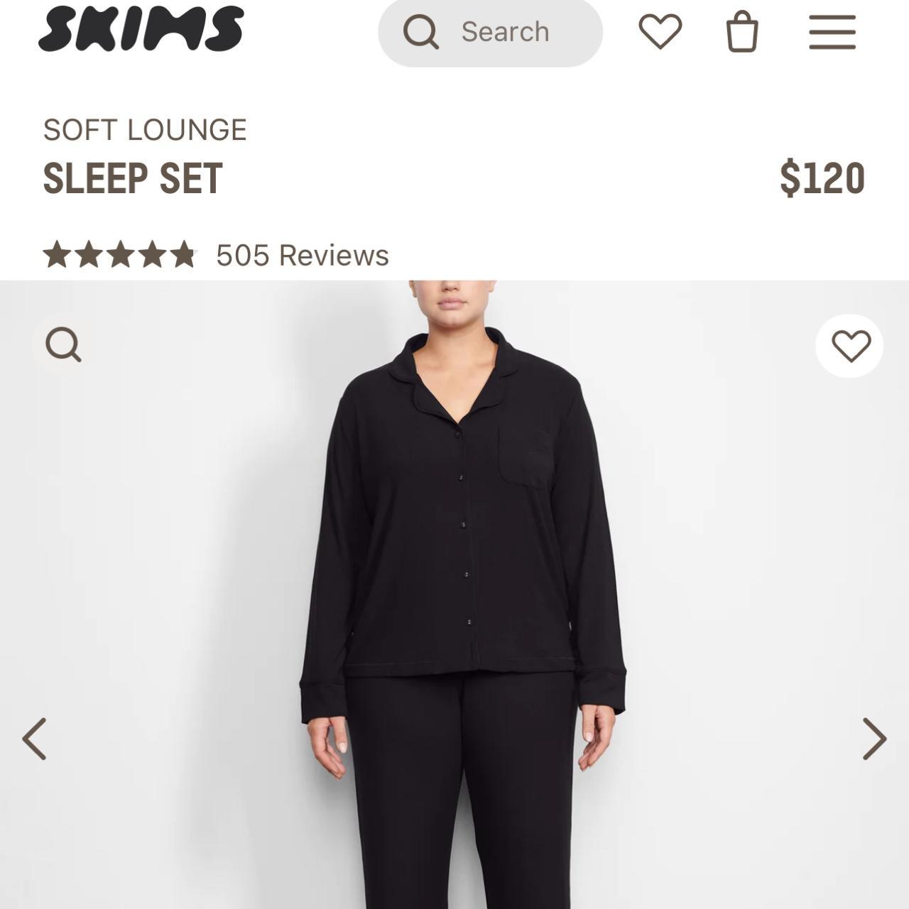 Womens Skims grey Sleep Ribbed Pyjama Set