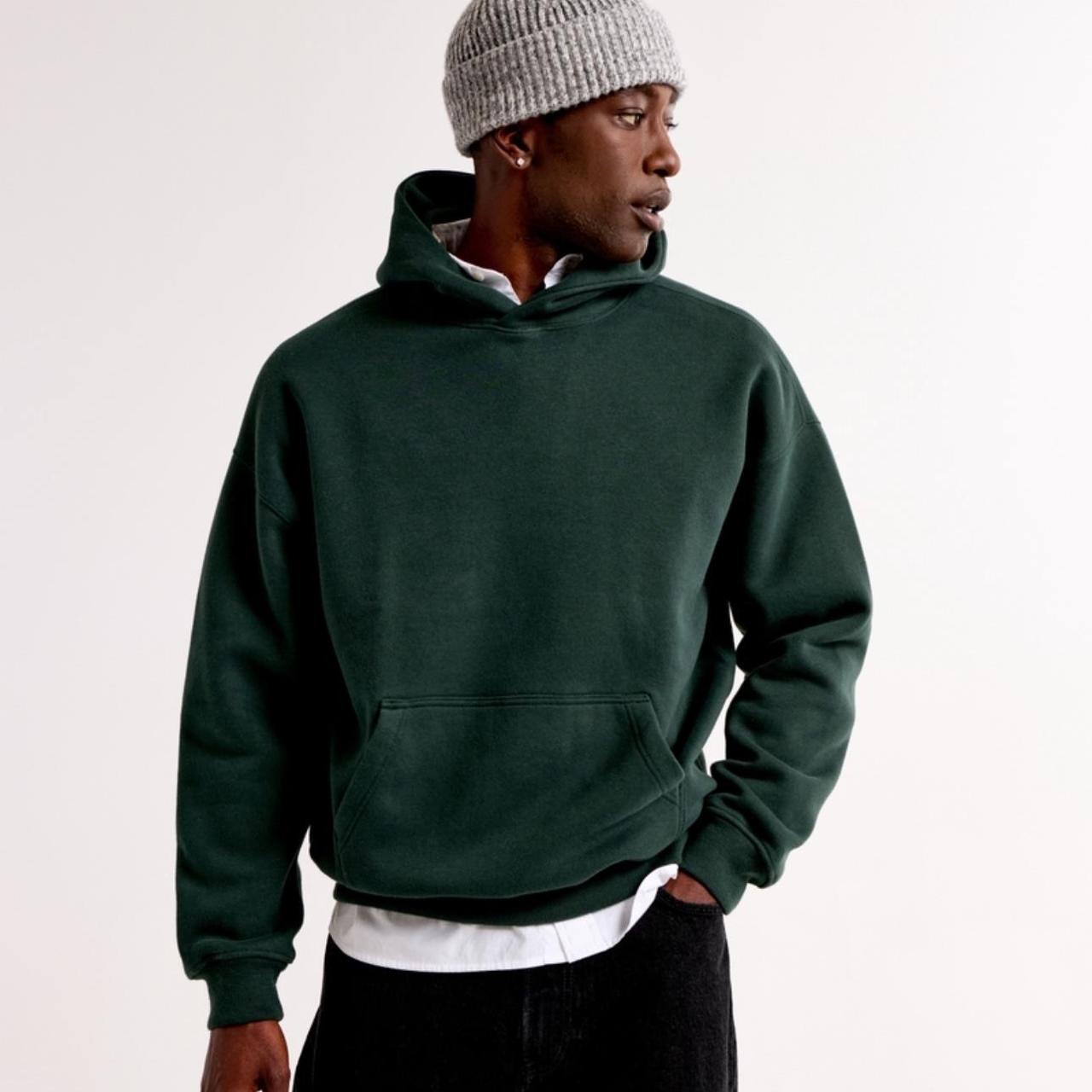 Green Abercrombie and Fitch oversized hoodie Depop