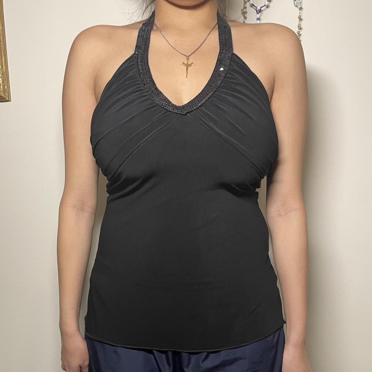 Black backless top🤍🤍 In good condition Fits like a... - Depop