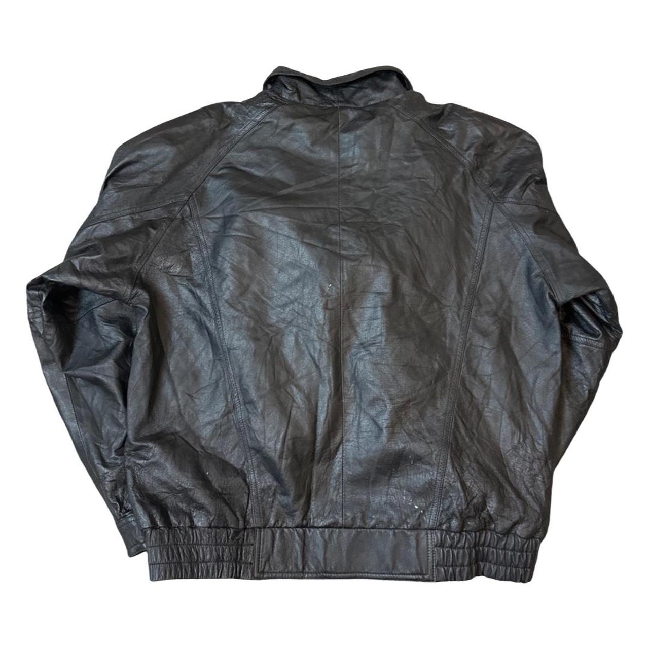 Vintage American Leather Bomber Jacket Zip Up and | Depop