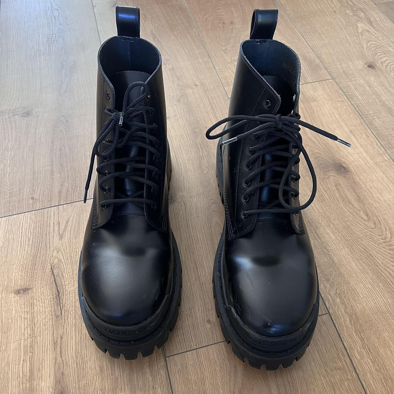 BALENCIAGA MEN'S STRIKE LACE-UP BOOT IN BLACK IT 43 | Depop