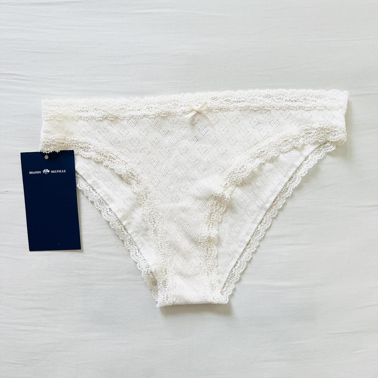 Intimates, Brandy Melville Womens Heart Lace Underwear White With Red  Hearts