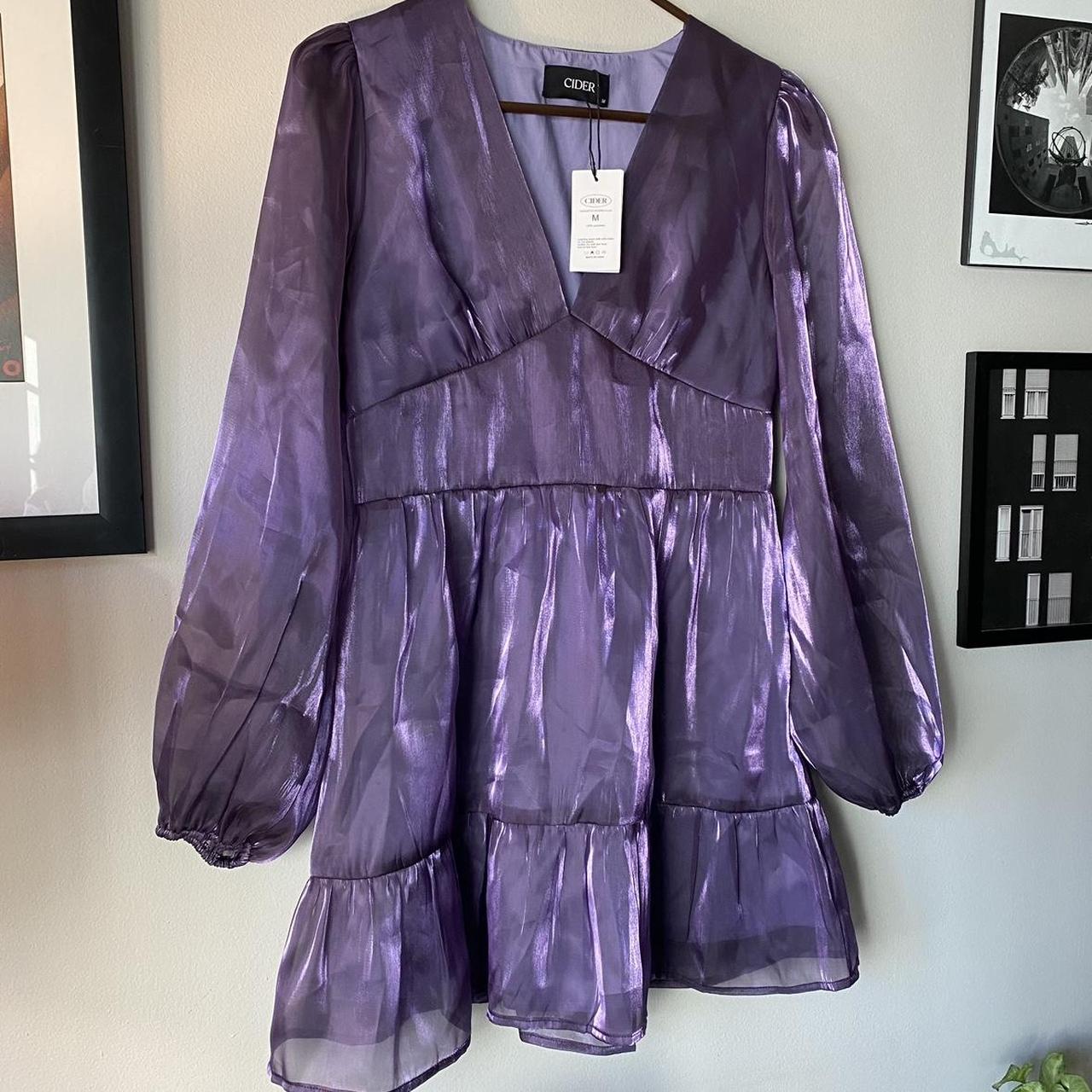 Purple iridescent cider dress with sheet bell... Depop