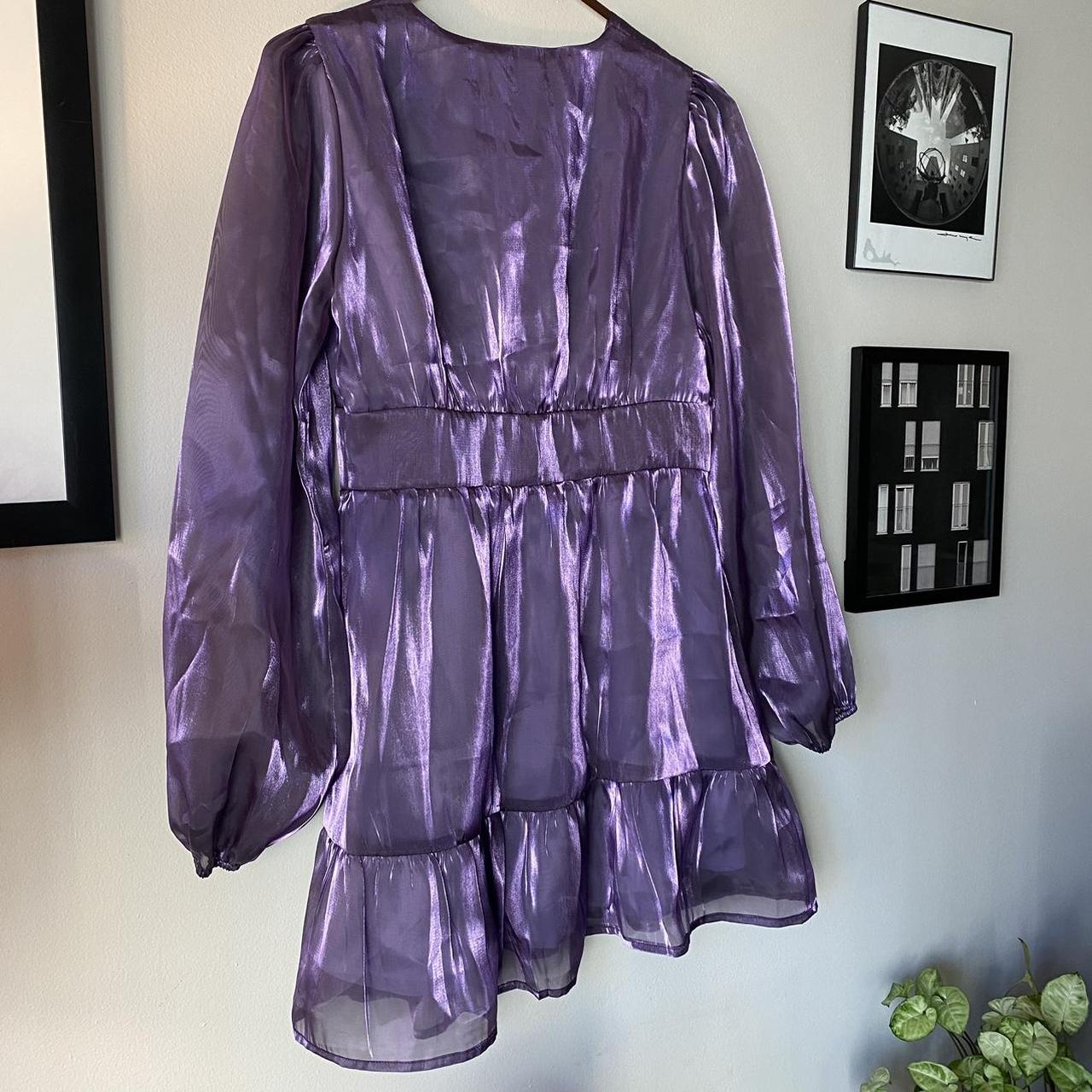 Purple iridescent cider dress with sheet bell... Depop