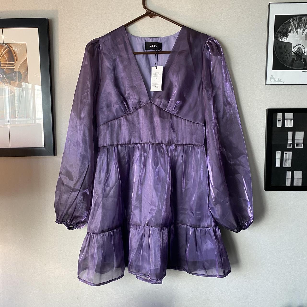 Purple iridescent cider dress with sheet bell... Depop