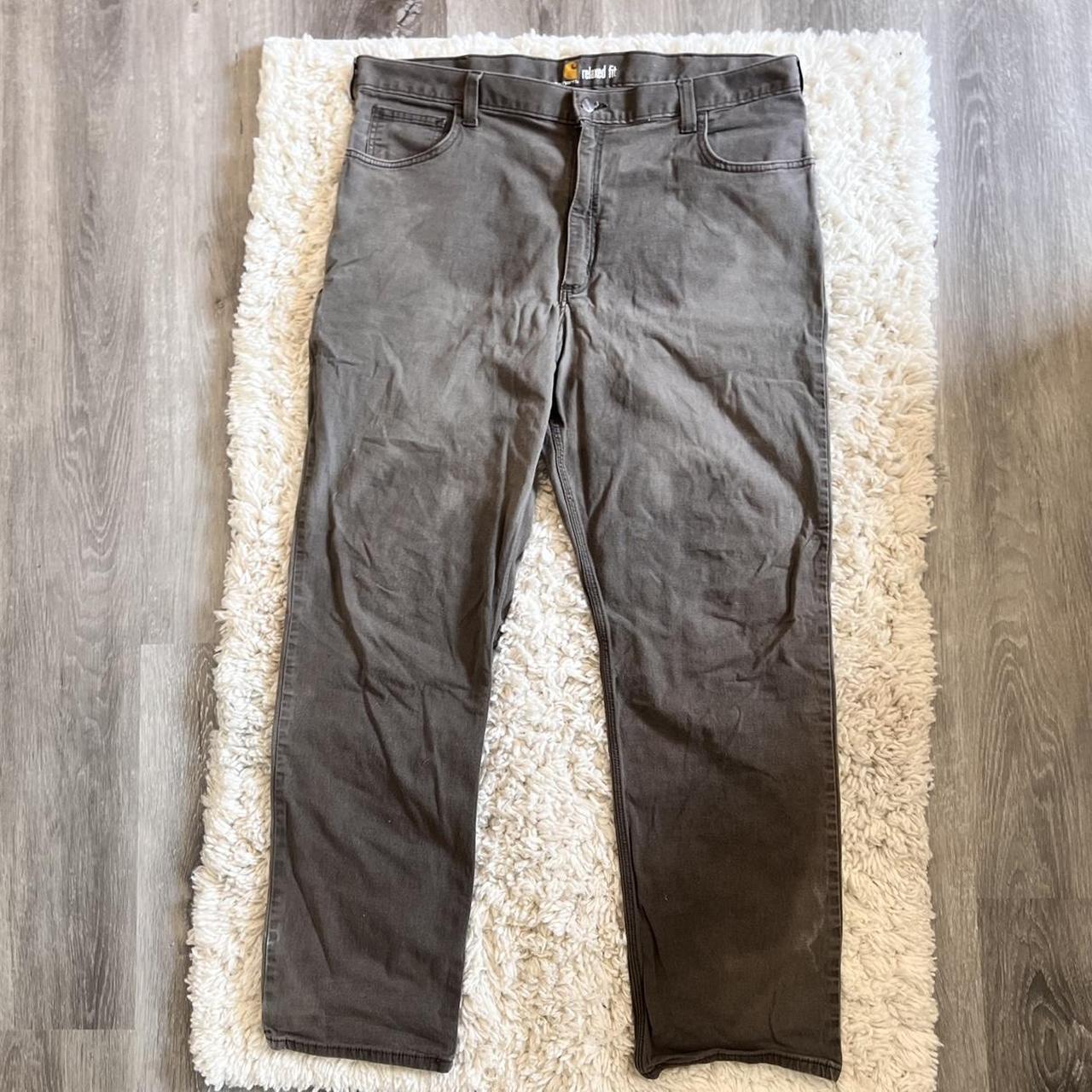 Carhartt Original Fit Insulated Grey Pants Fleece - Depop