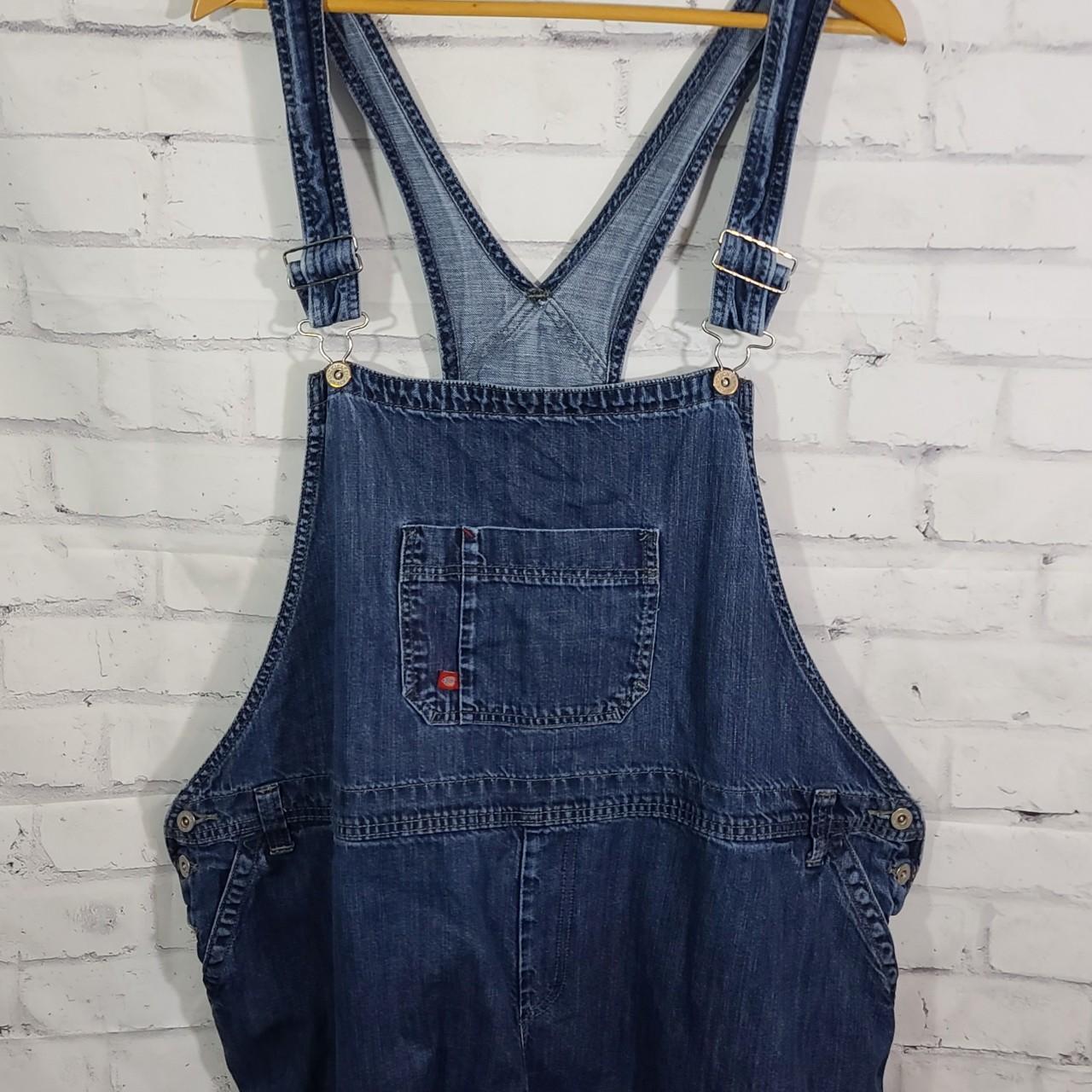 Dickies Women's Denim Bib Overalls, 2XL. Side... - Depop