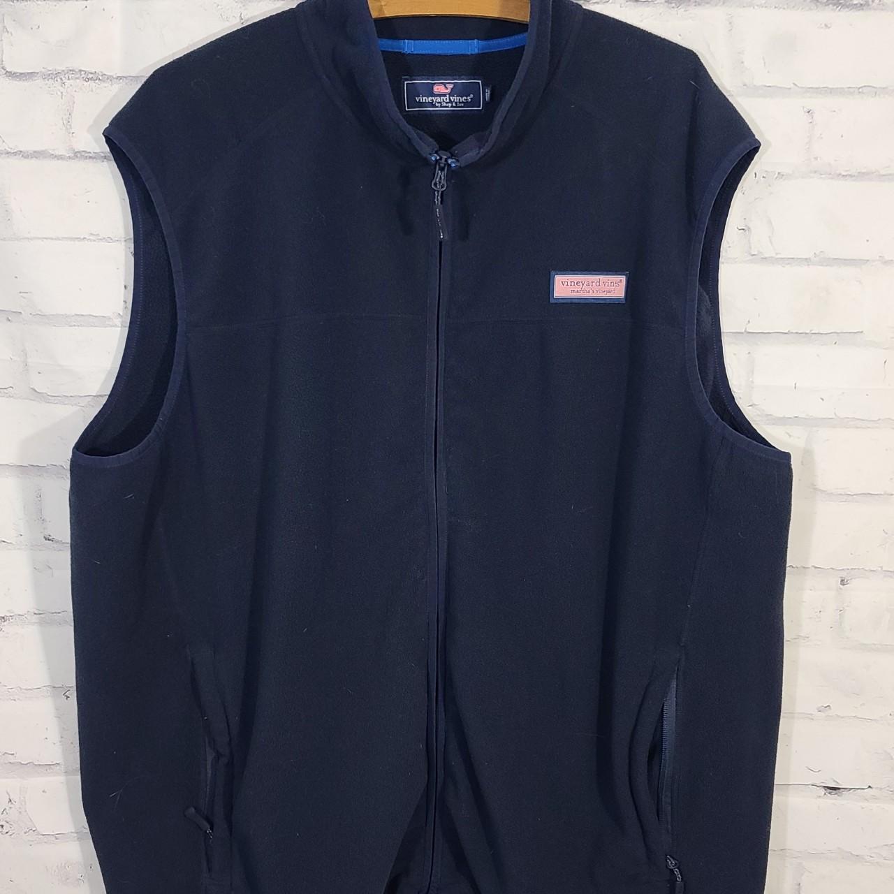 Vineyard Vines Men's Navy Fleece Vest, Sz 2X. Depop
