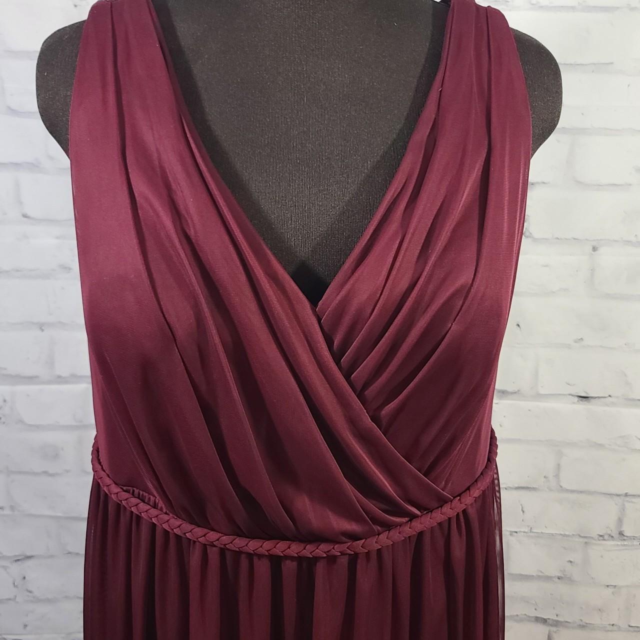 Azazie Cabernet Tanicia Bridesmaid Maxi Dress Sz C. Depop