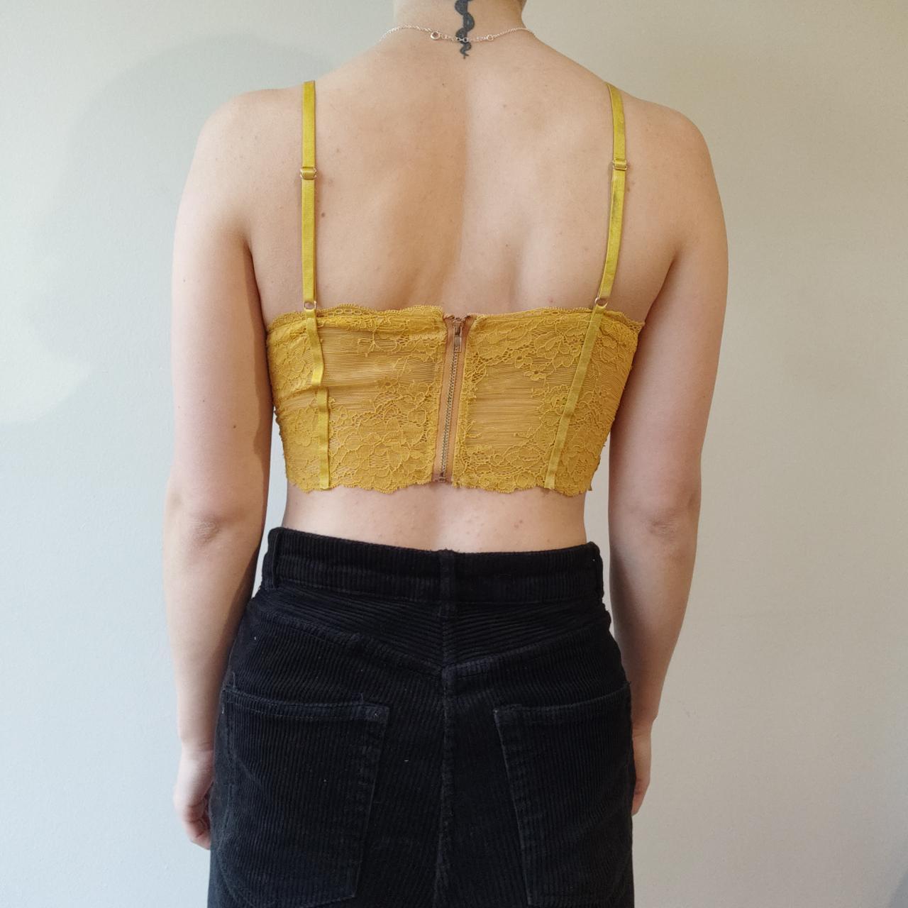 Mustard yellow lace bralette / crop top from new - Depop