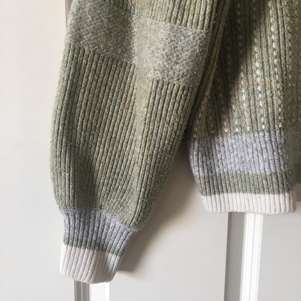 & Other Stories Women's Cream and Green Cardigan | Depop