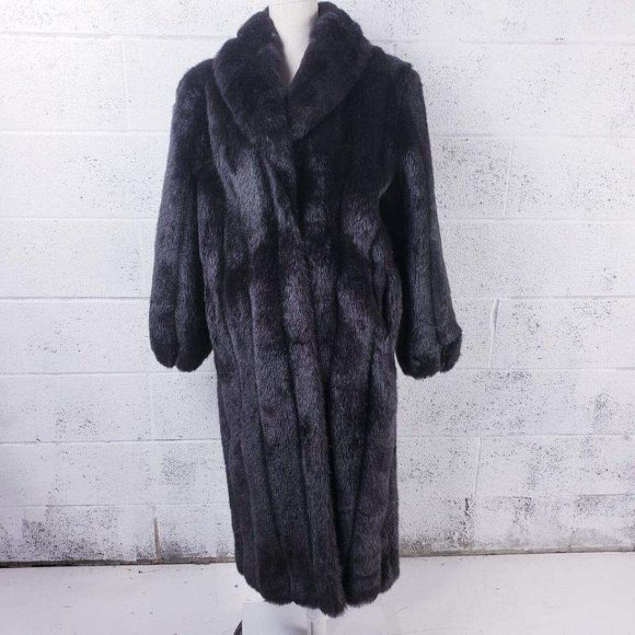 Good Vintage Monterey Fashions USA Faux Fur Long Coat Size 10