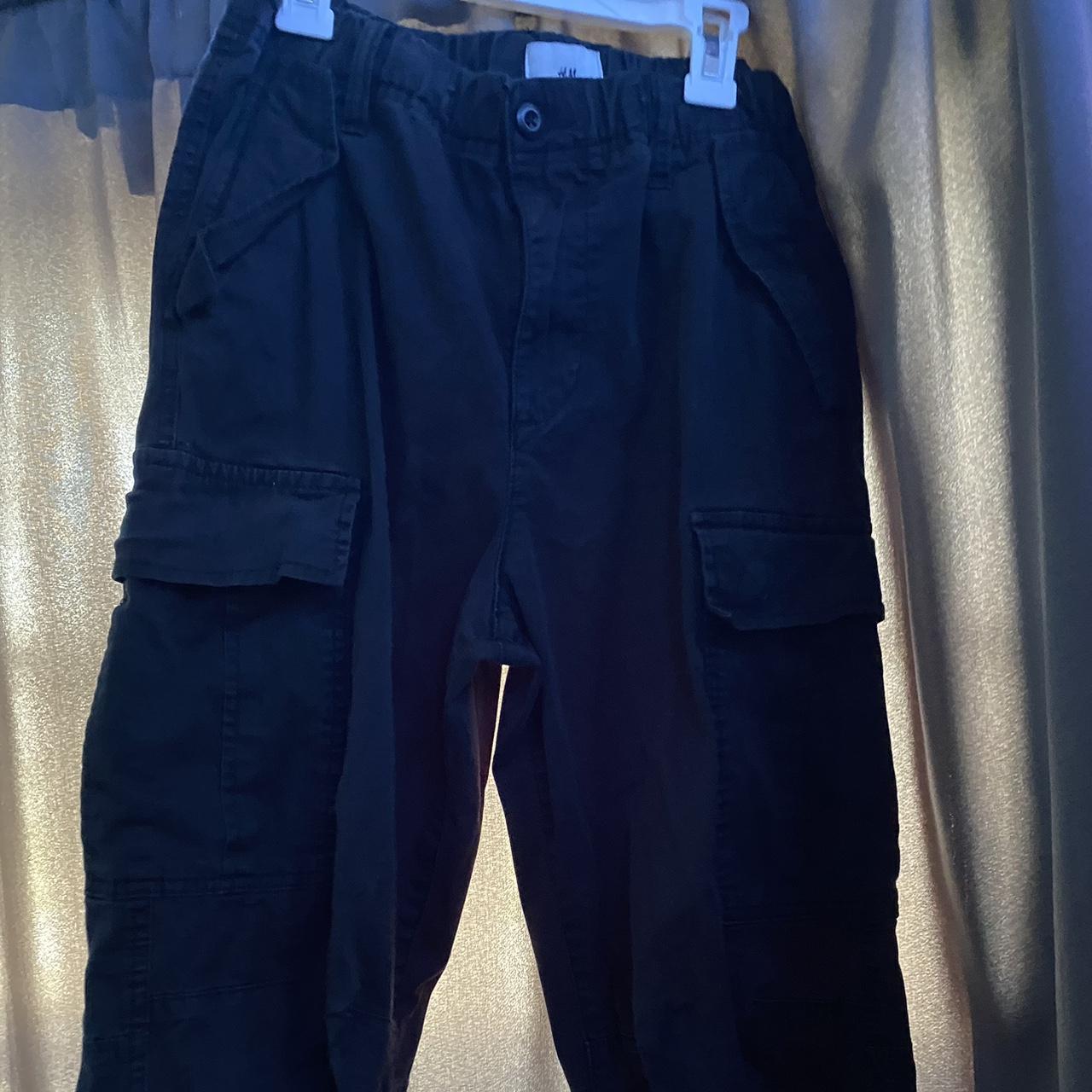 H&M black cargo pants xs feel free to ask any... - Depop