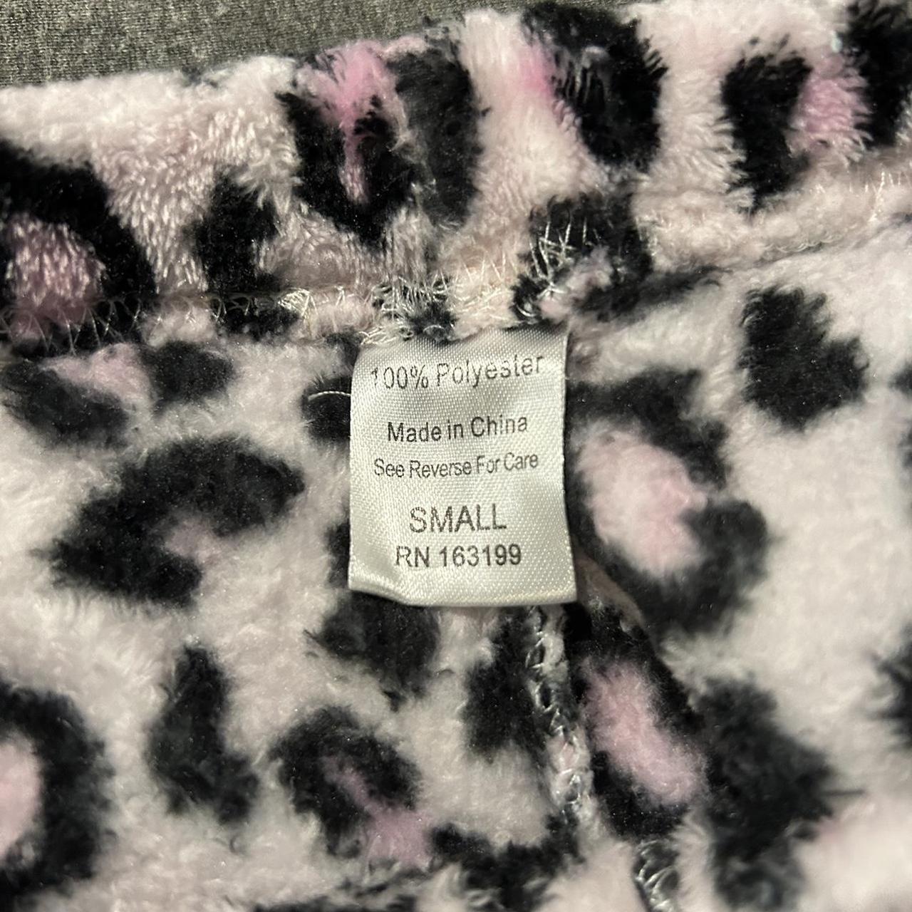 Y2K McBling small pink cheetah print pajama pants... - Depop