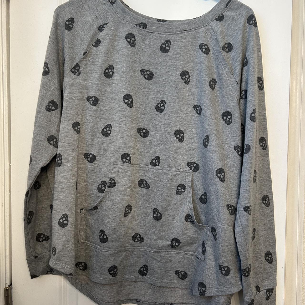 No Boundaries skull long sleeve with pocket emo... Depop