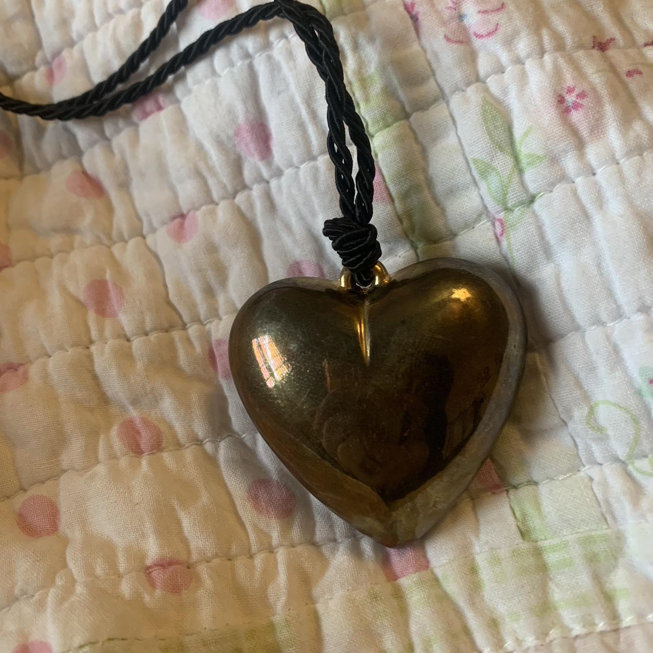 Puffy Heart Necklace - Silver/Black – Lisa Says Gah