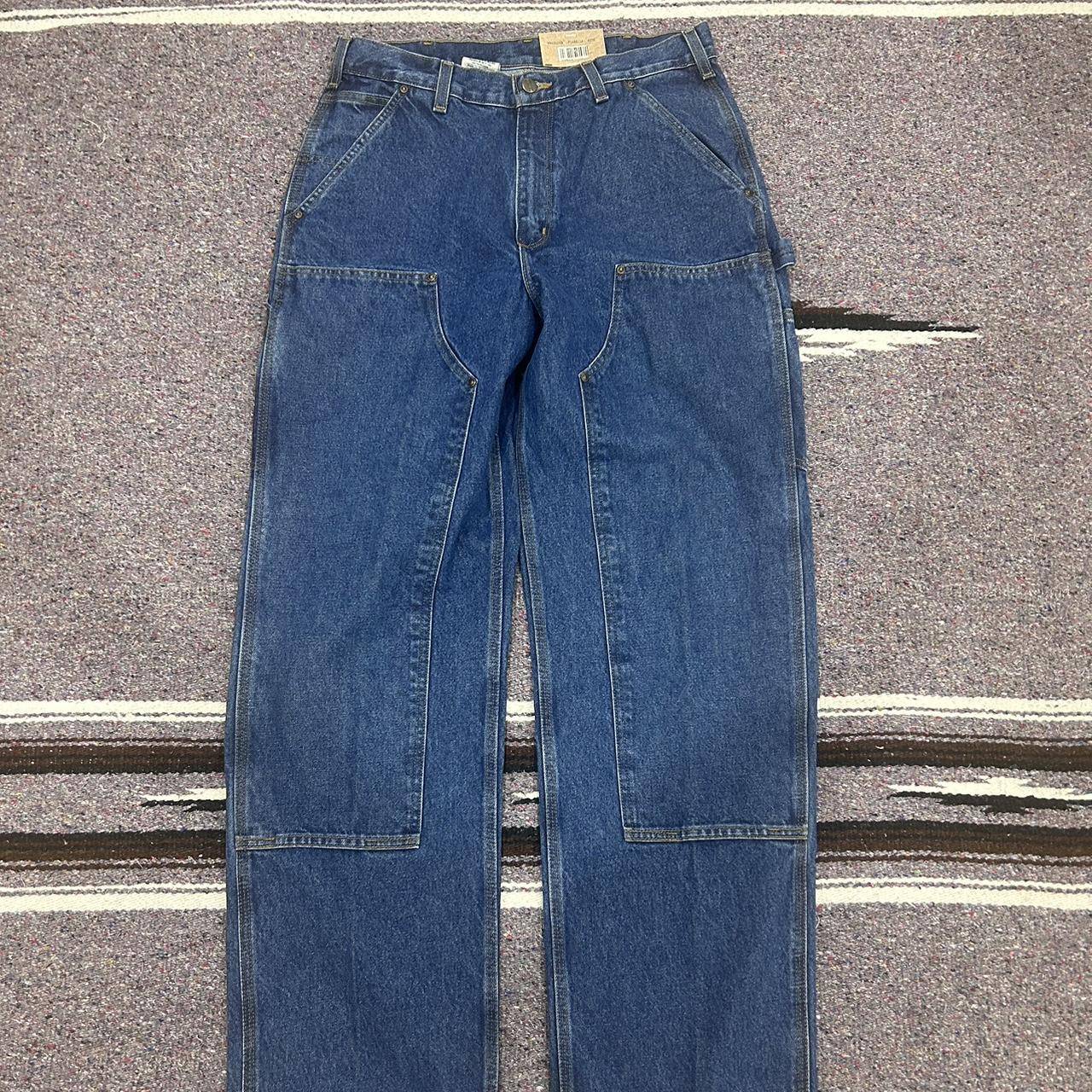Vintage Carhartt dead stock double knee jeans in... - Depop