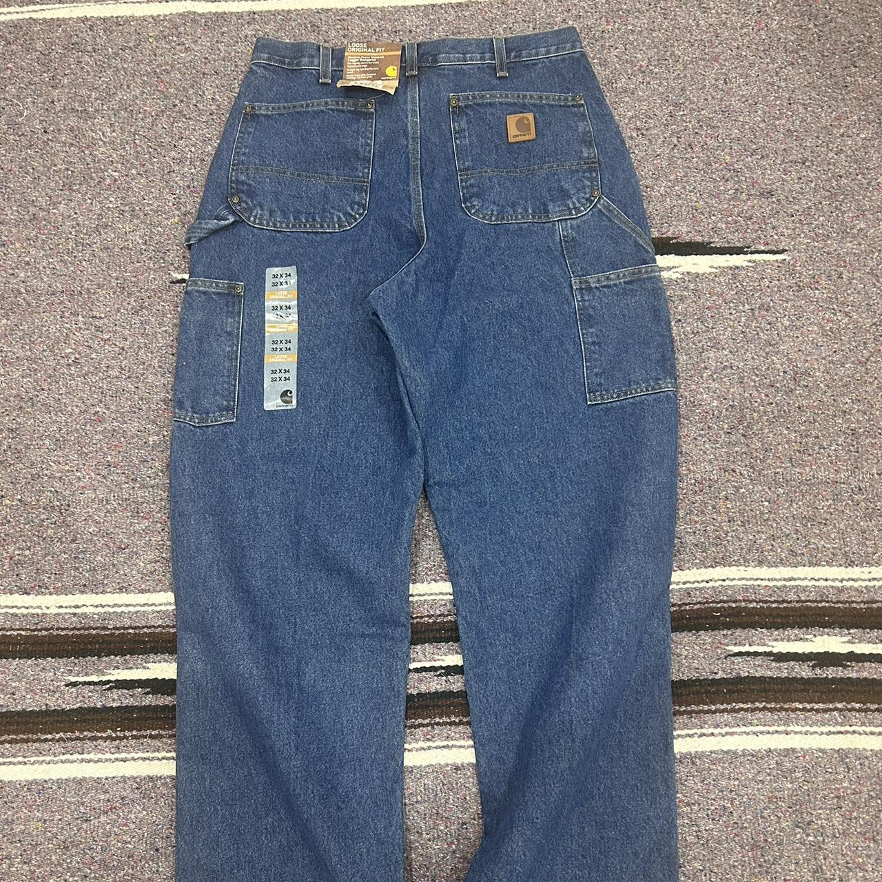 Vintage Carhartt dead stock double knee jeans in... - Depop