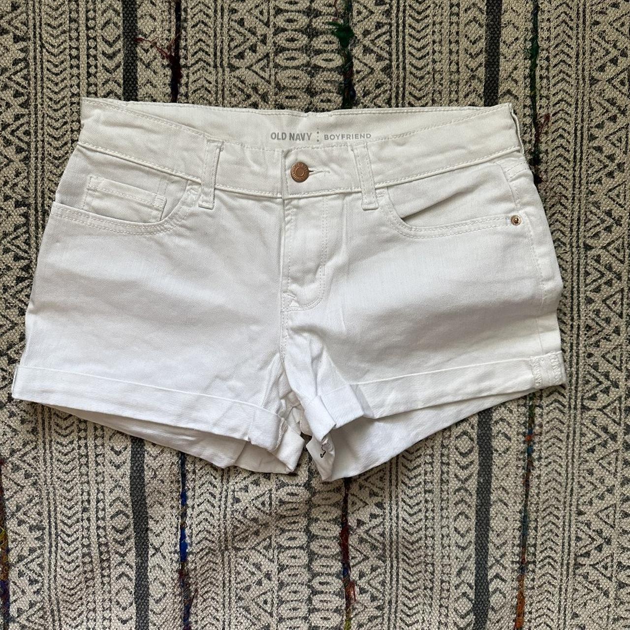 White Old Navy Boyfriend jean shorts. Never... Depop