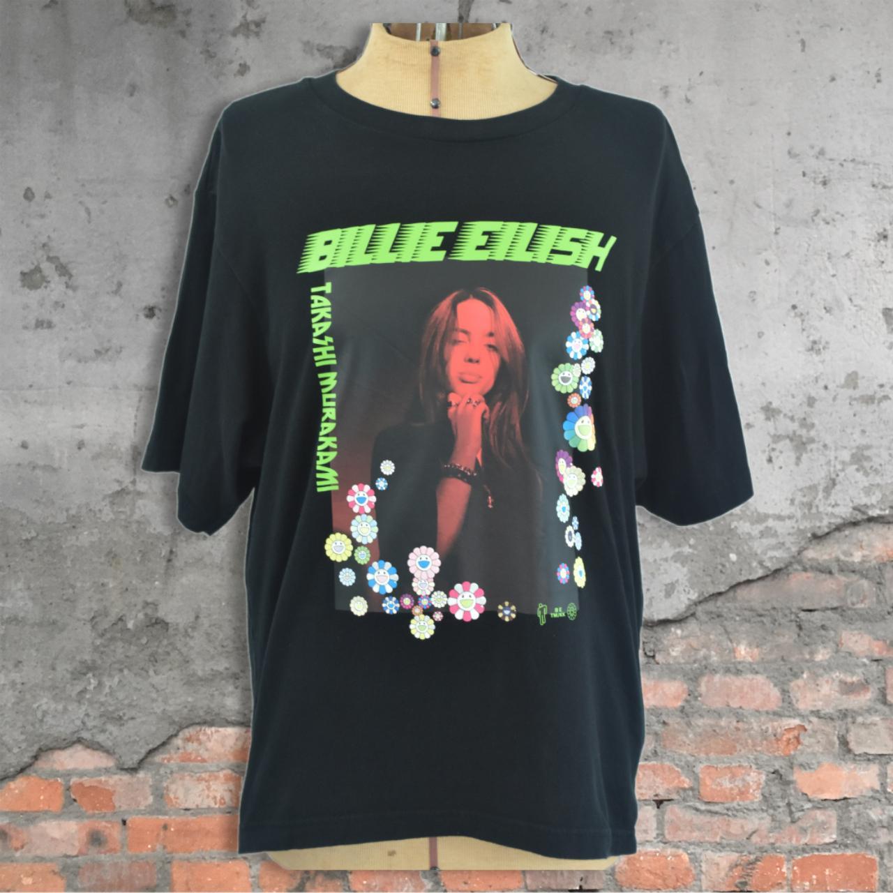 Uniqlo x Billie Eilish M Black T-shirt Men's Takashi Murakami Graphic Logo