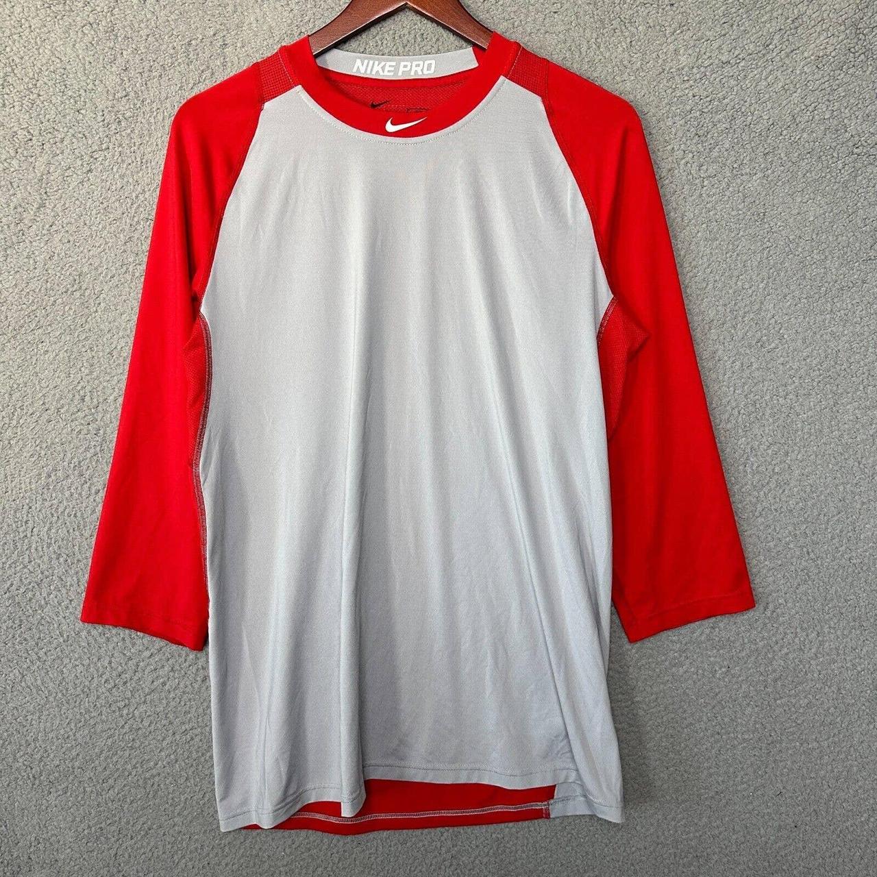 Nike Shirt Mens Large Red Pro MLB Batting Practice - Depop