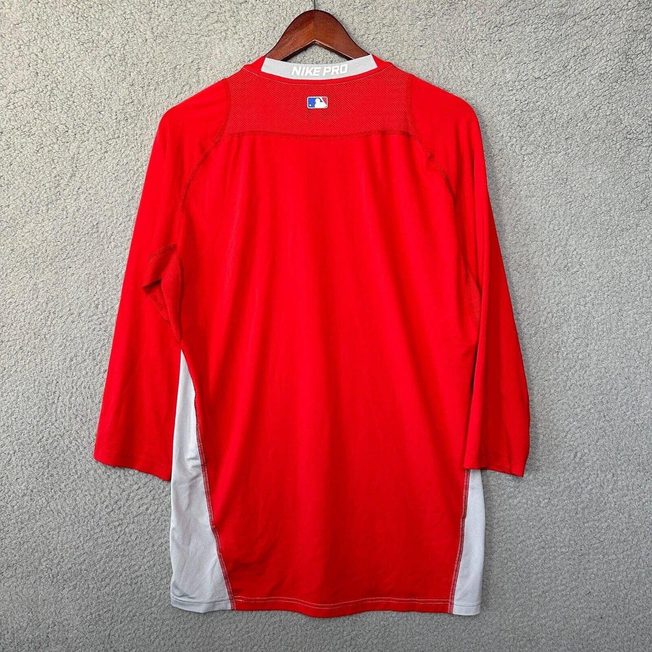 Nike Shirt Mens Large Red Pro MLB Batting Practice - Depop