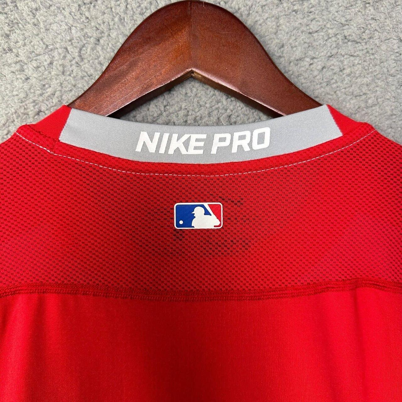 Nike Shirt Mens Large Red Pro MLB Batting Practice - Depop