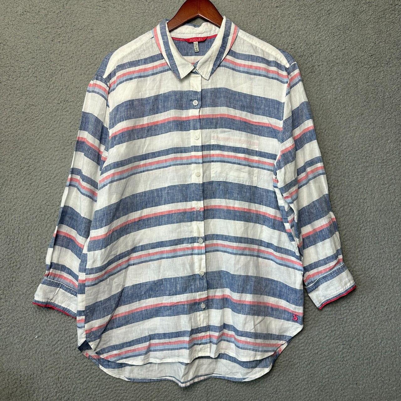 Joules Top 12 White 100 Linen Tunic Button Down... Depop