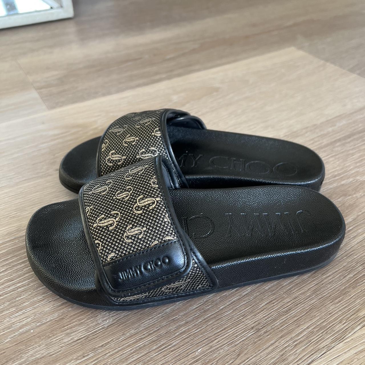 Jimmy Choo Monogram Pool slide size 35 Used... - Depop