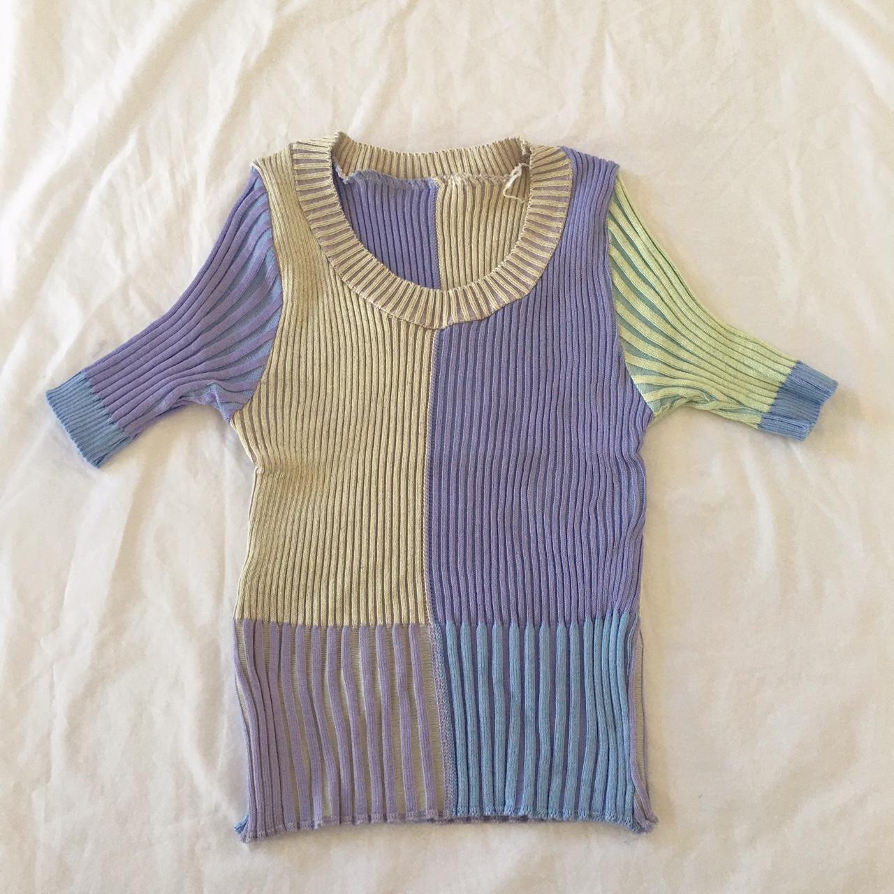 Knitted crop tops shirt Brand new #trendy #kawaii... - Depop