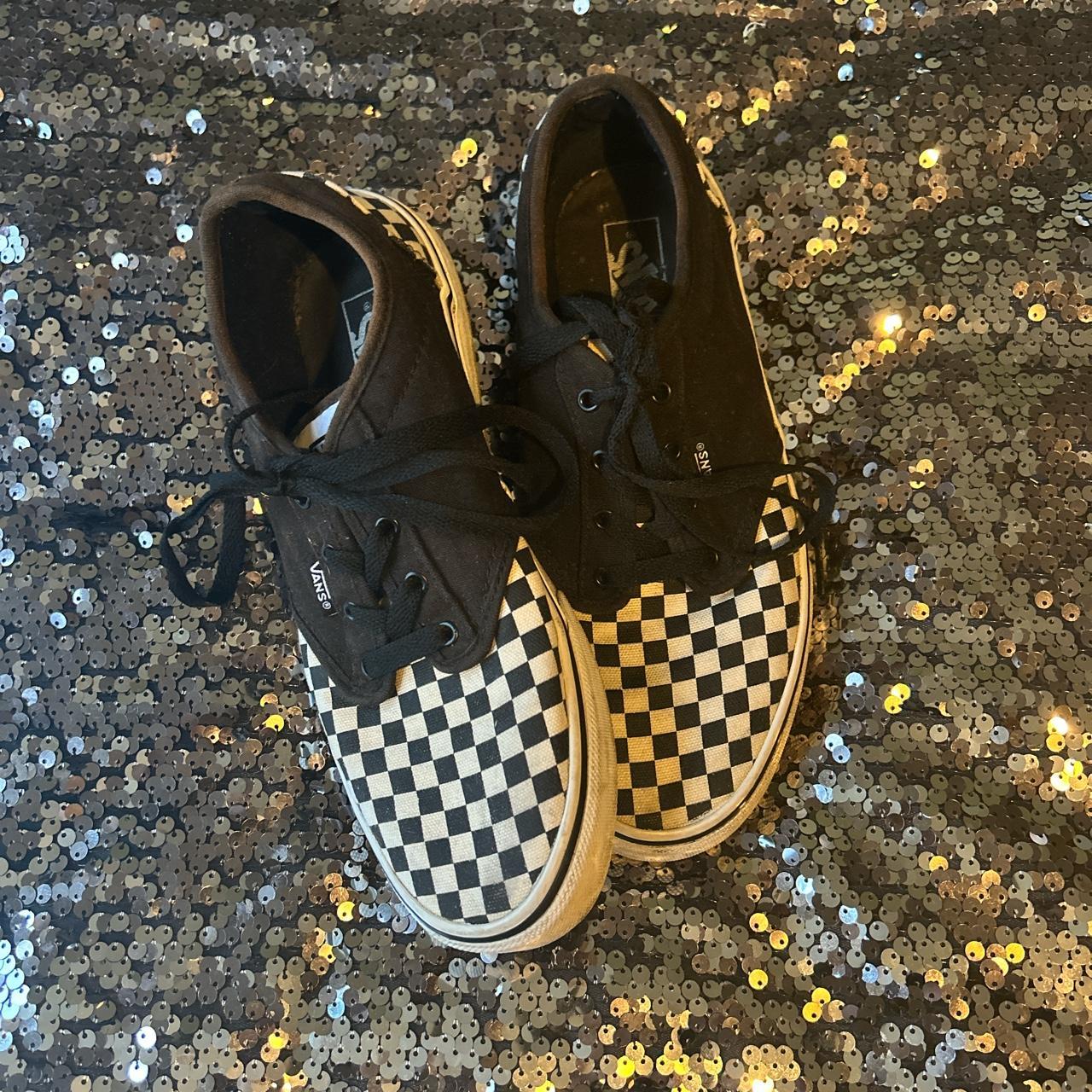 VANS - Checkered white and black vans 🖤 SIZE UK 5 - Depop