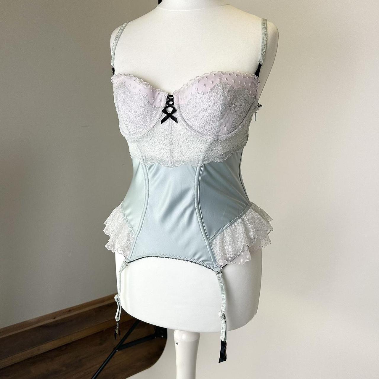 Victoria's Secret Women's Green and Blue Corset Depop