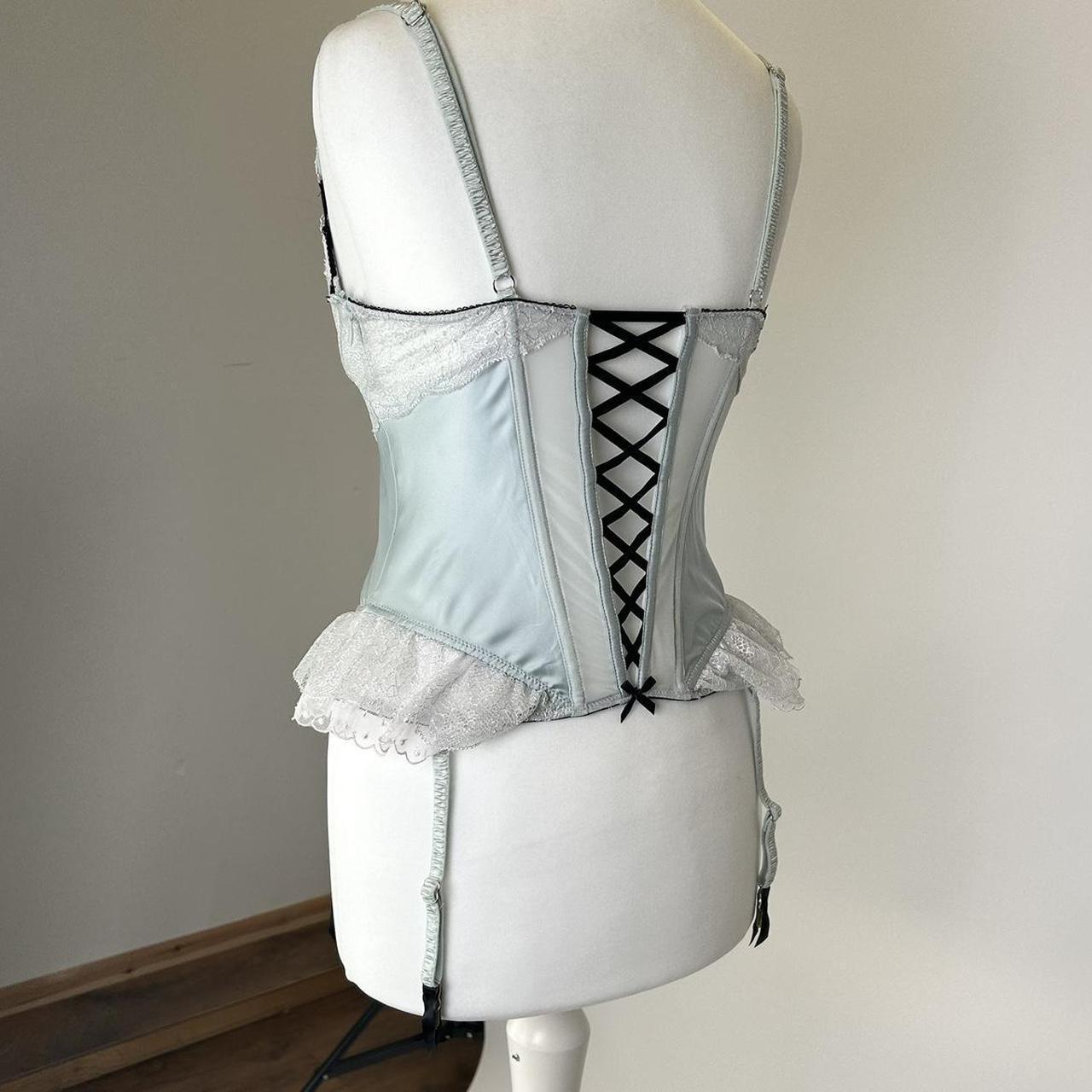 Victoria's Secret Women's Green and Blue Corset Depop