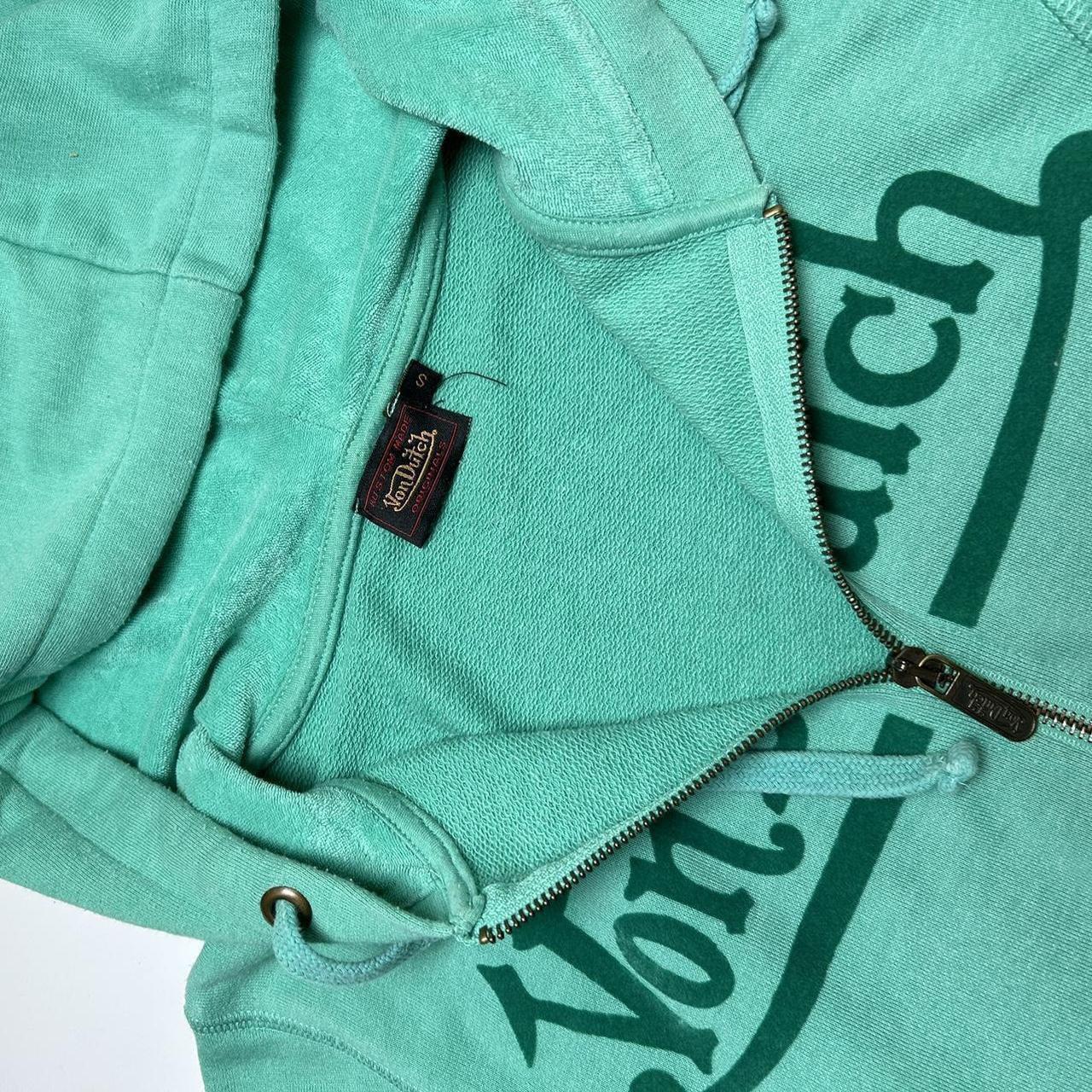 Von dutch zip up hoodie, rare green colour - Size S... - Depop