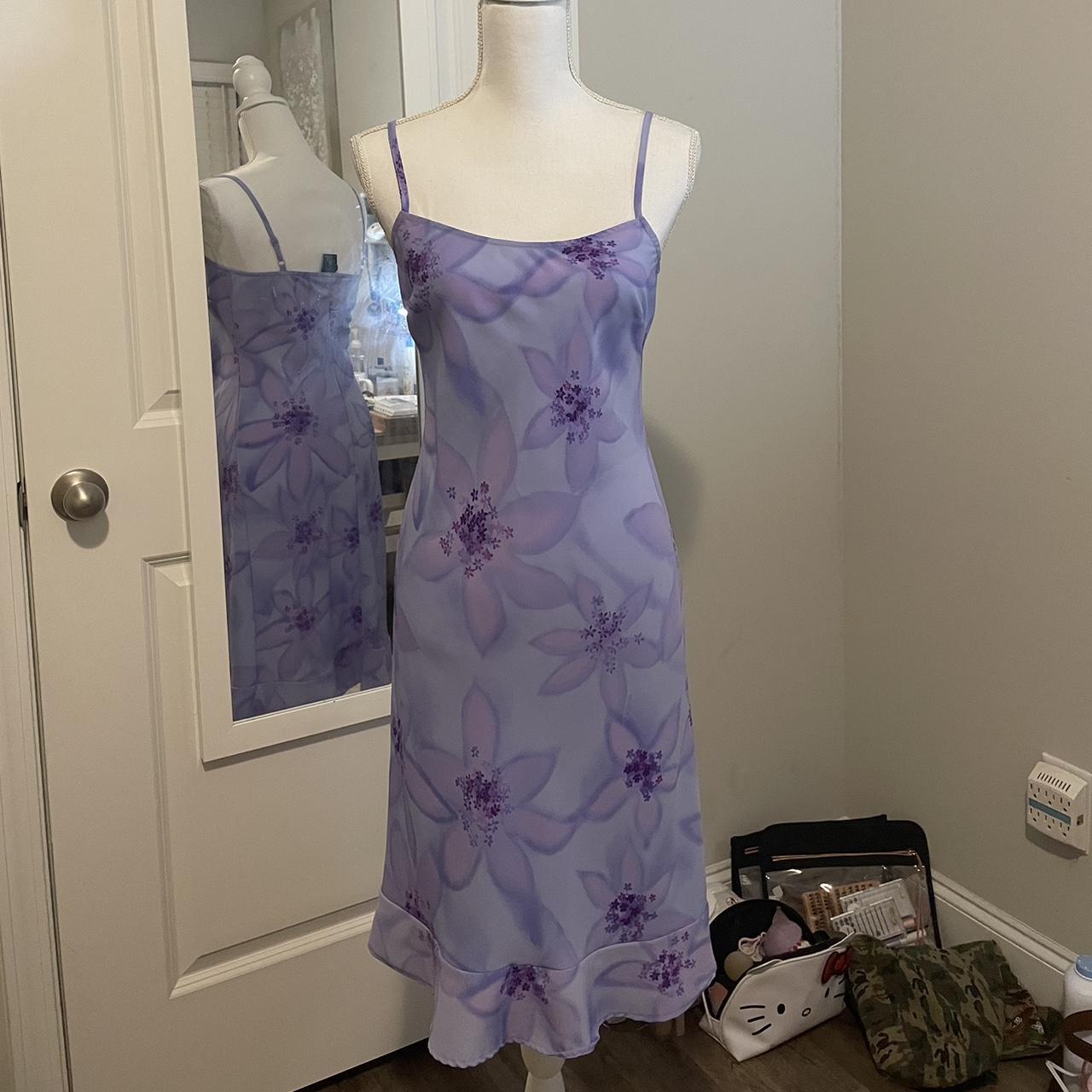 rue 21 purple floral midi dress - size 4/ small -... - Depop