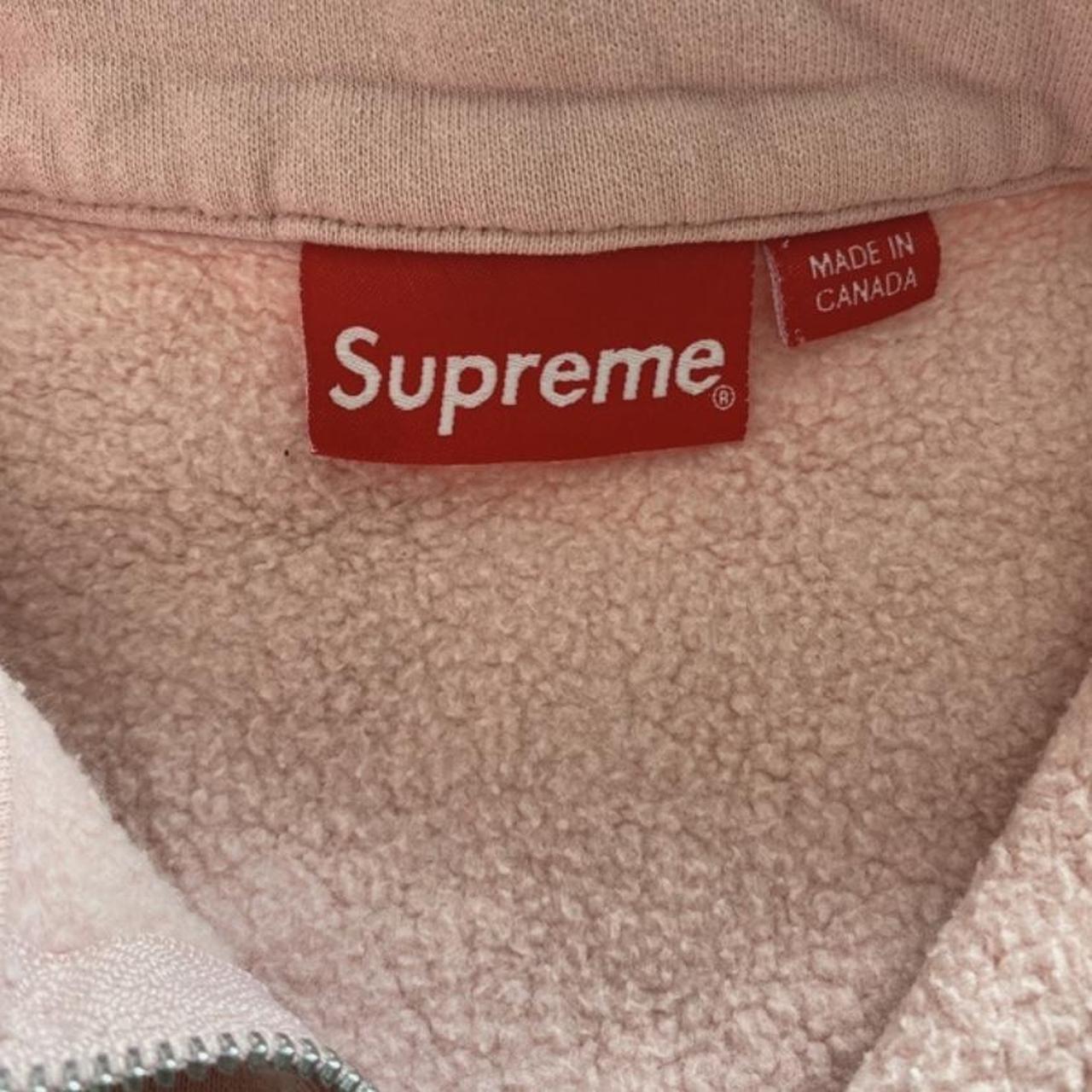 medium pink supreme men's quarter zip. I'm good | Depop