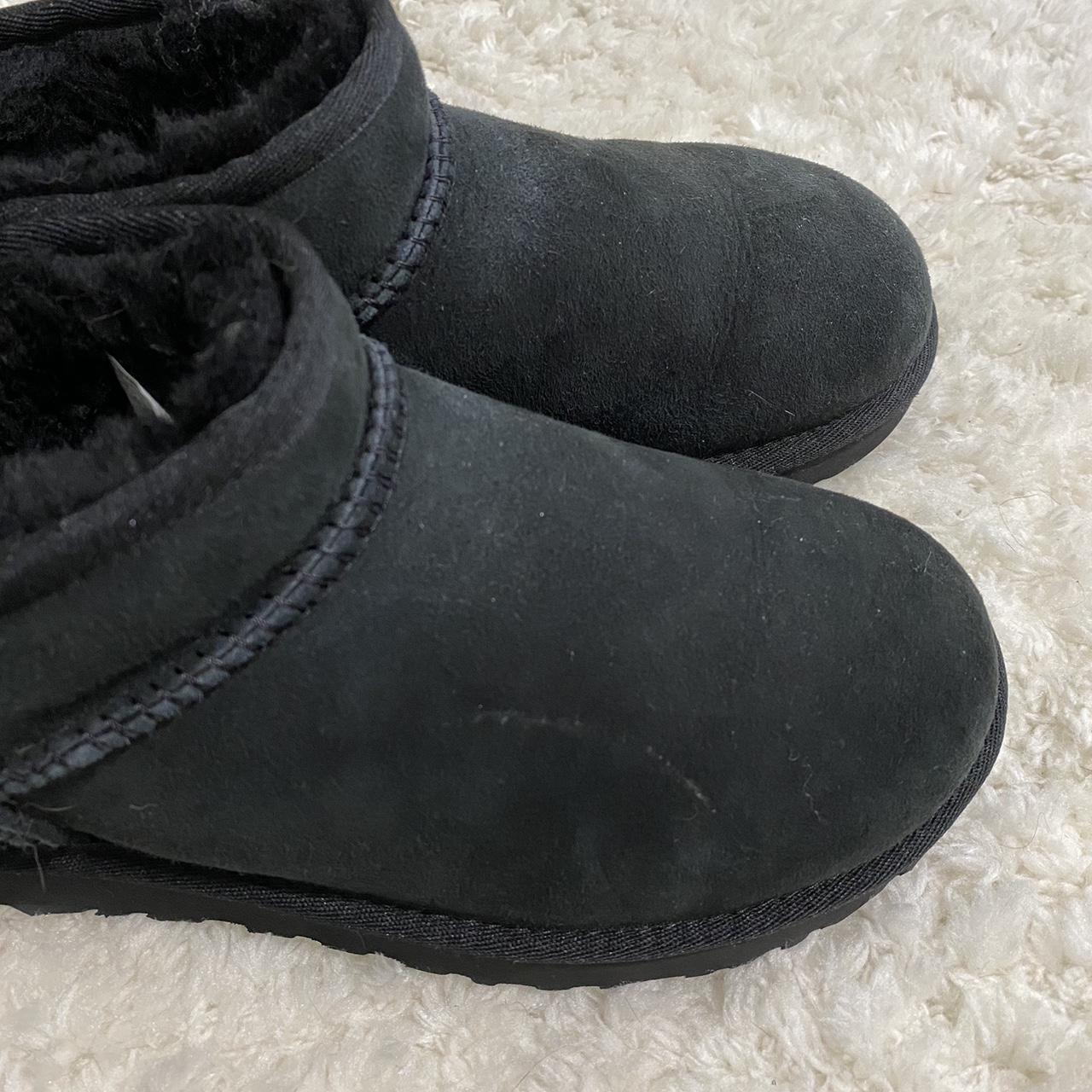 black classic ultra mini uggs size five, barely... - Depop