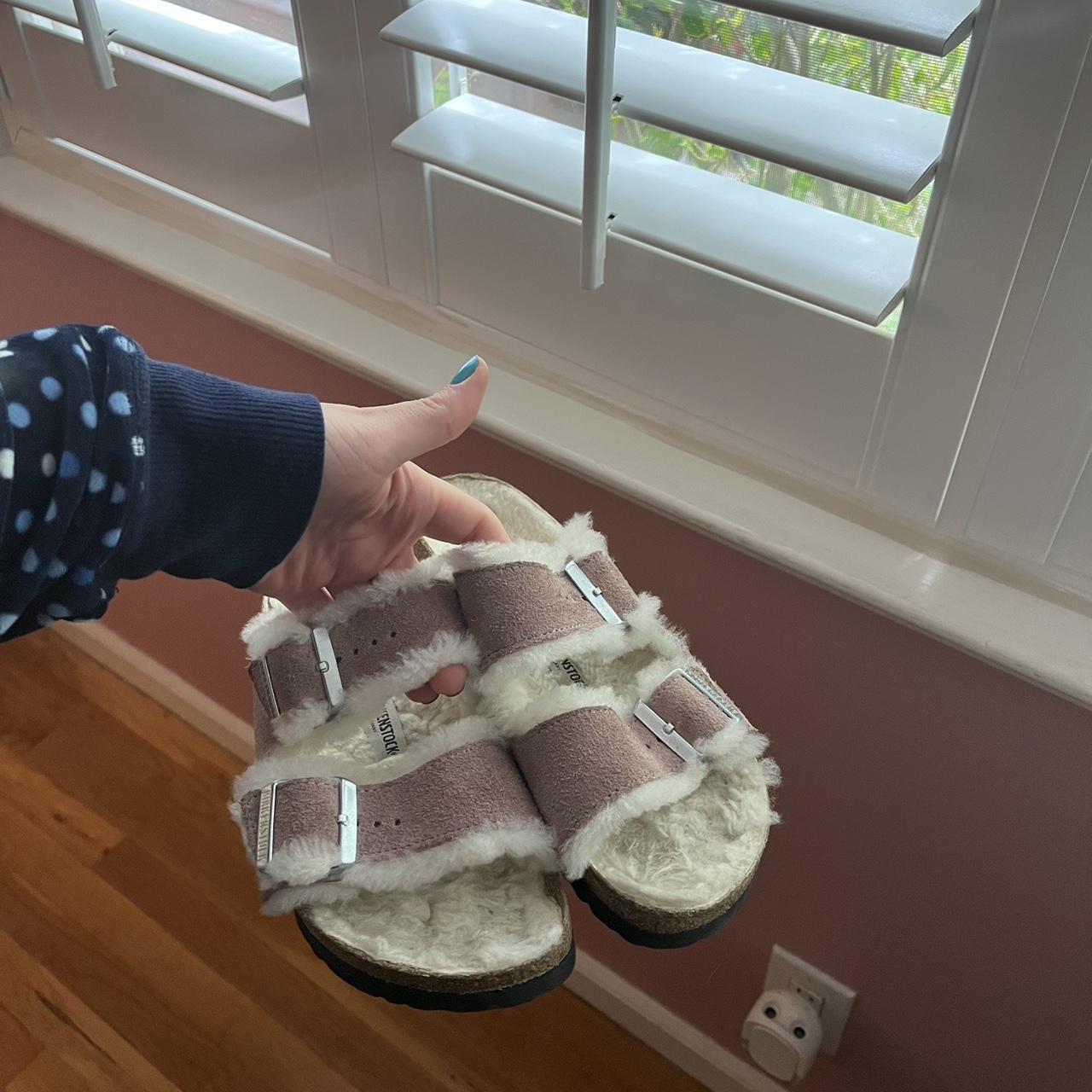 fuzzy birkenstock sandals