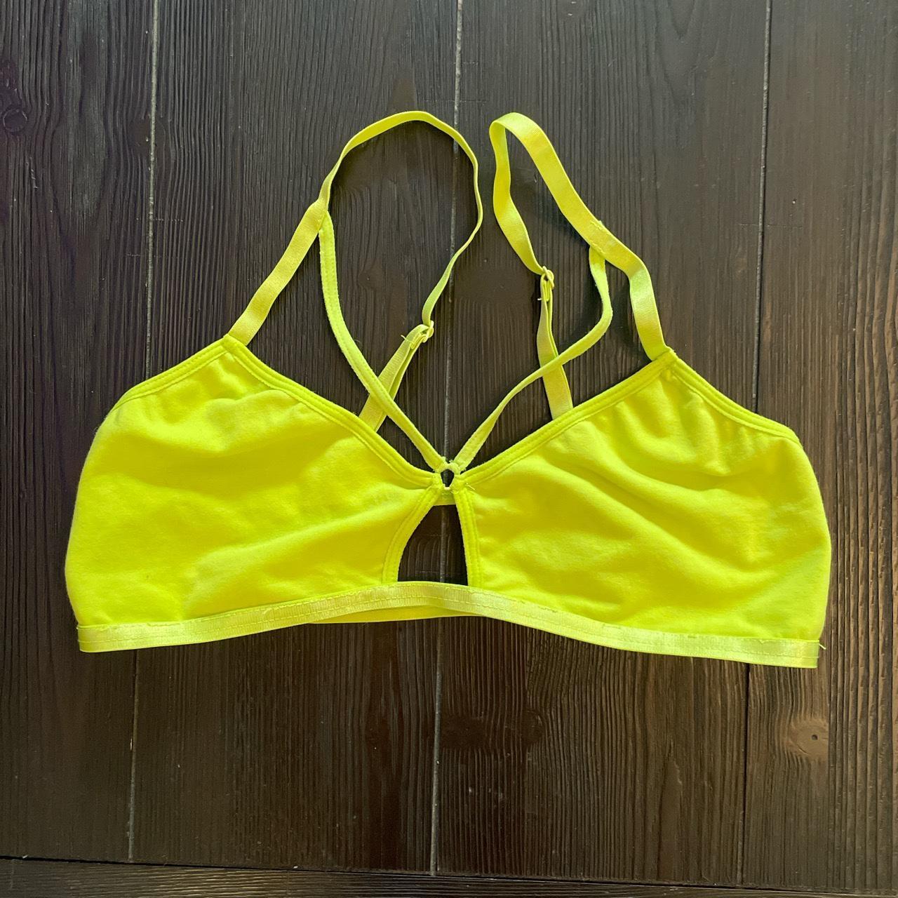 Yellow green straps bralette Brand is... - Depop