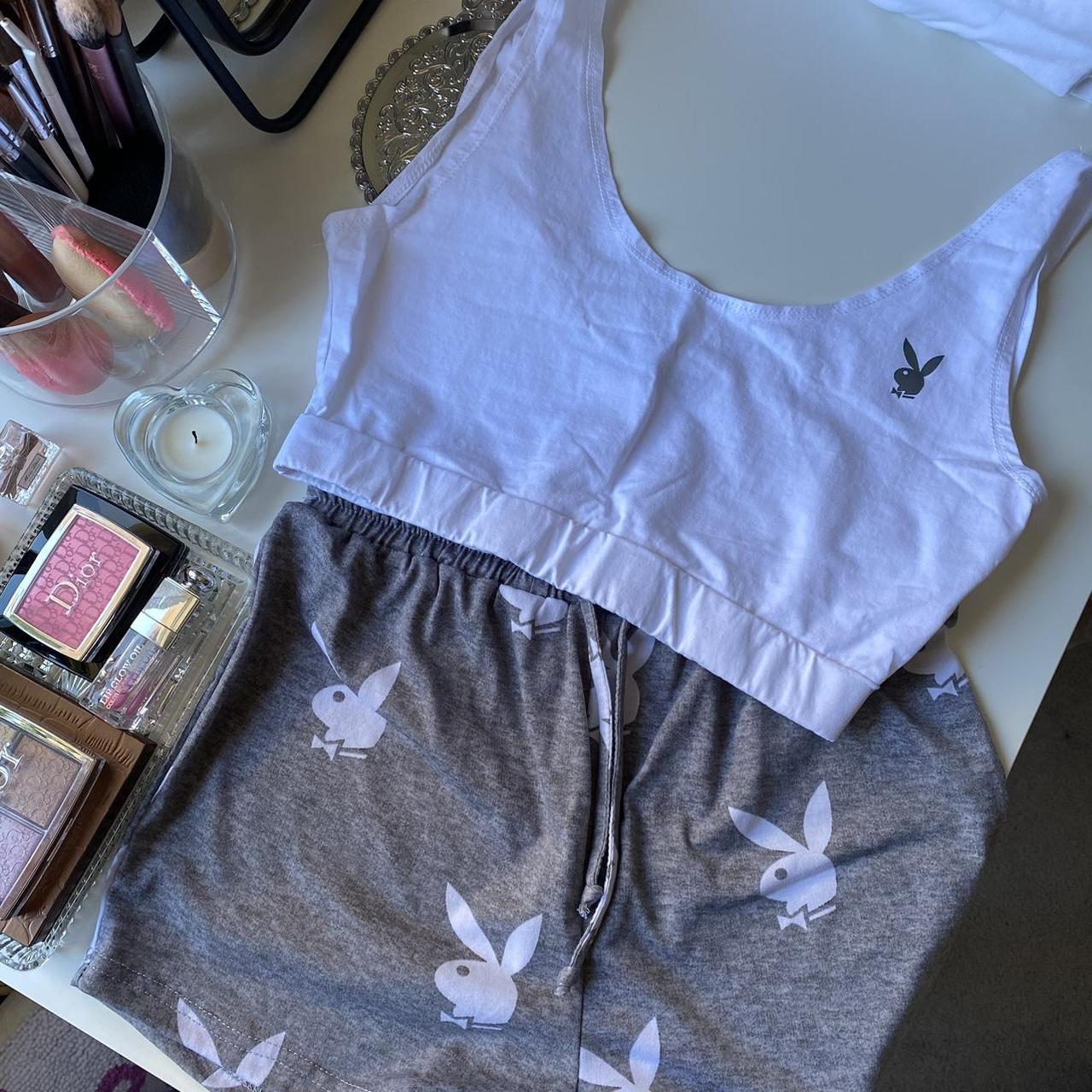 grey playboy yandy pajama set fits like a medium Depop