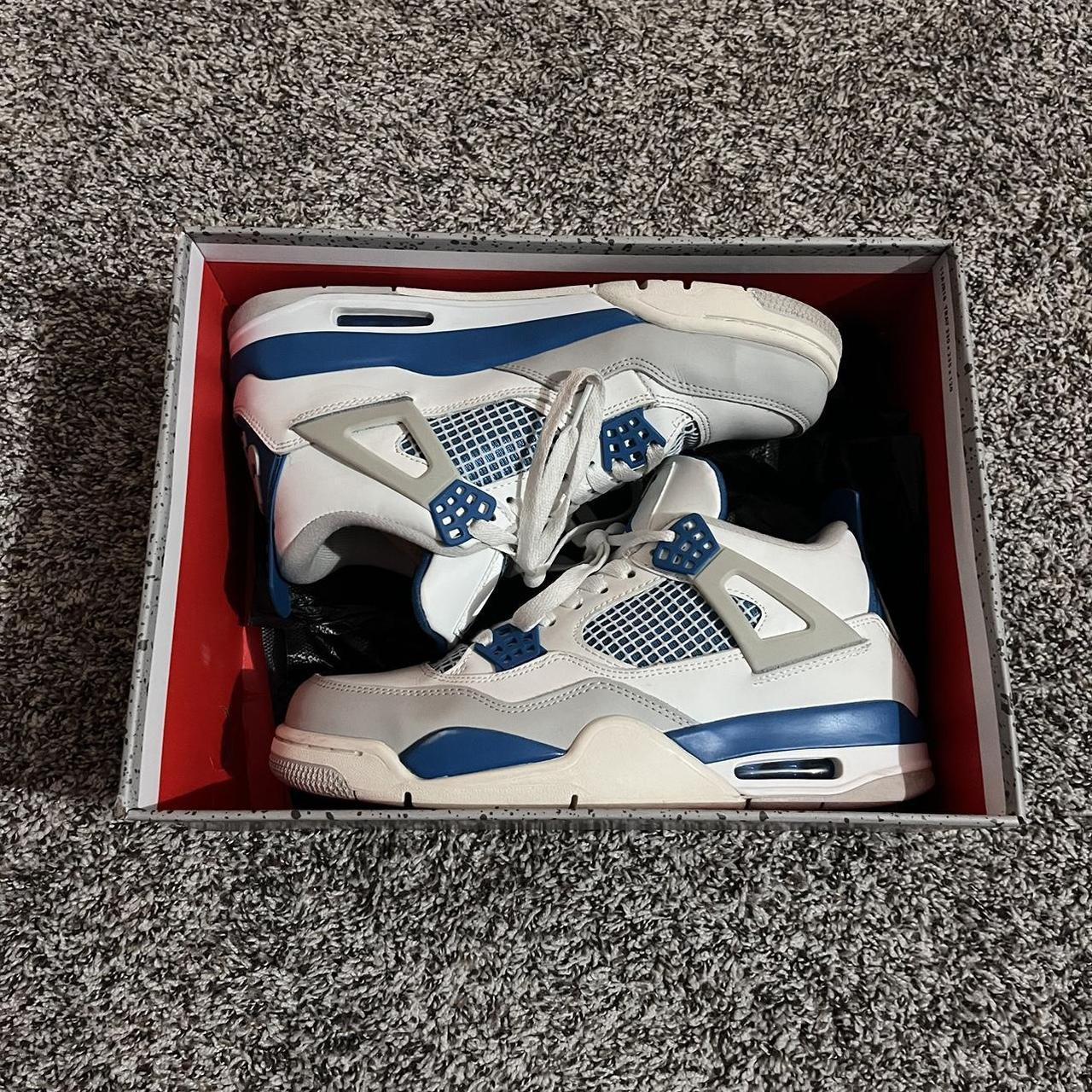 Authentic Military Blue Nike Jordan 4 RETRO LS in... - Depop
