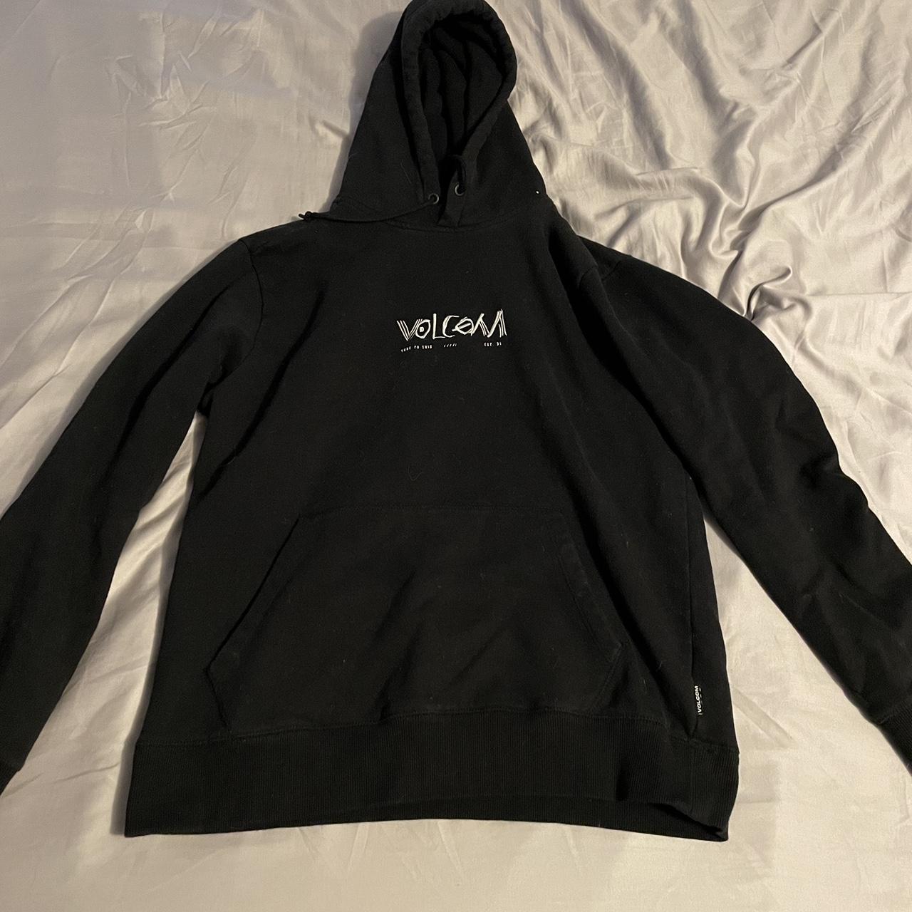 Volcom Men's Black Hoodie | Depop