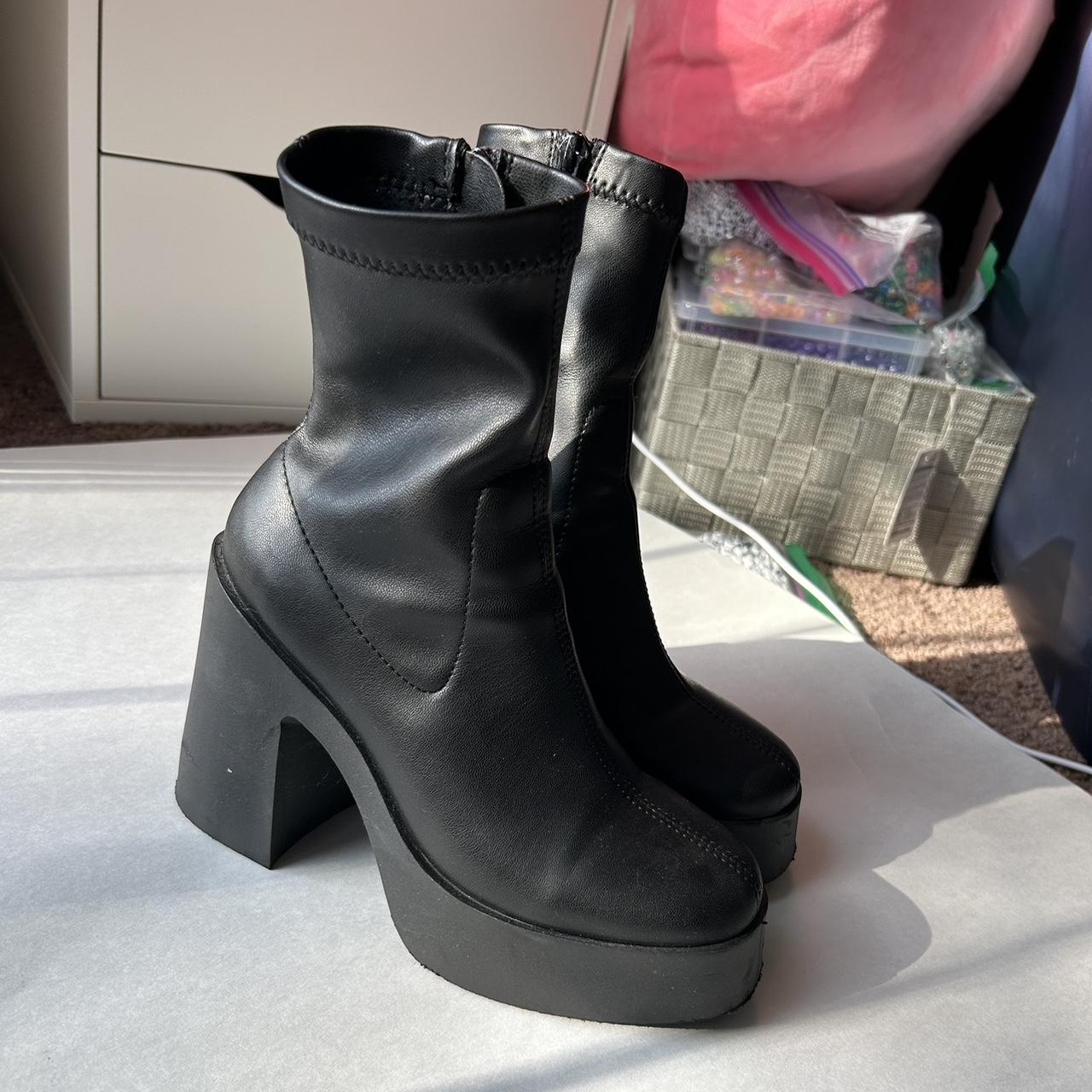 super cute chunky platform boots from asos barely... - Depop