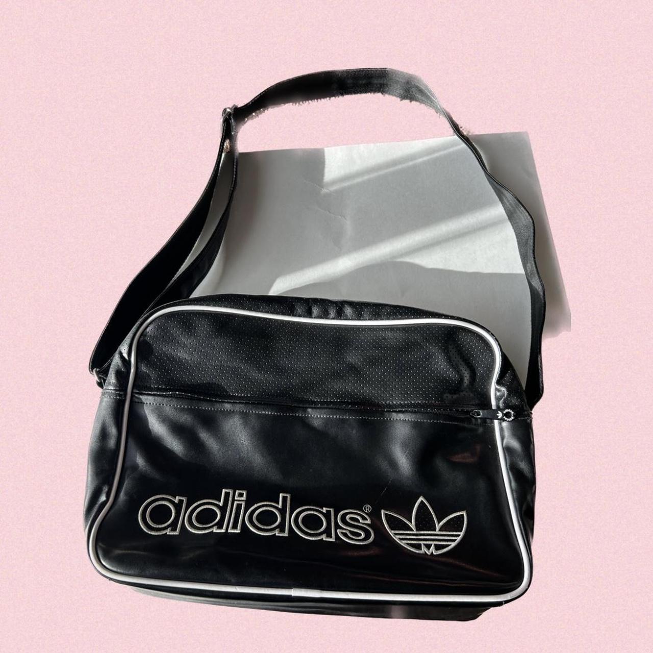 vintage leather adidas shoulder bag! perfect for a... Depop