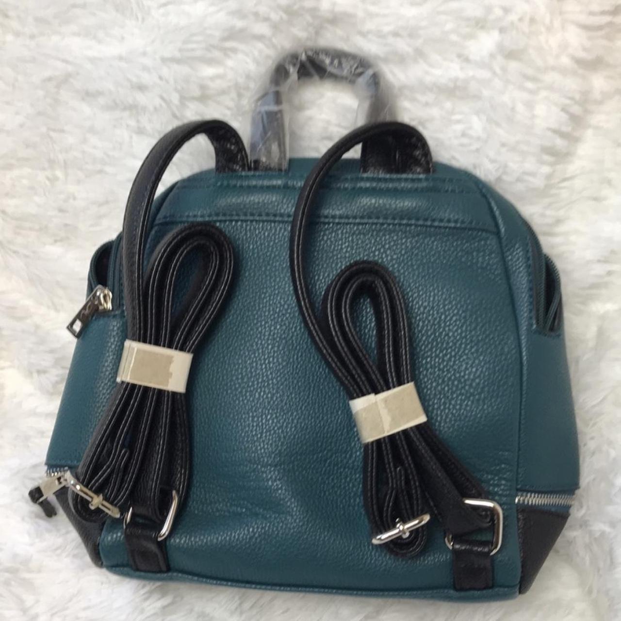 Jessica Moore Backpack purse Black pebbled faux - Depop
