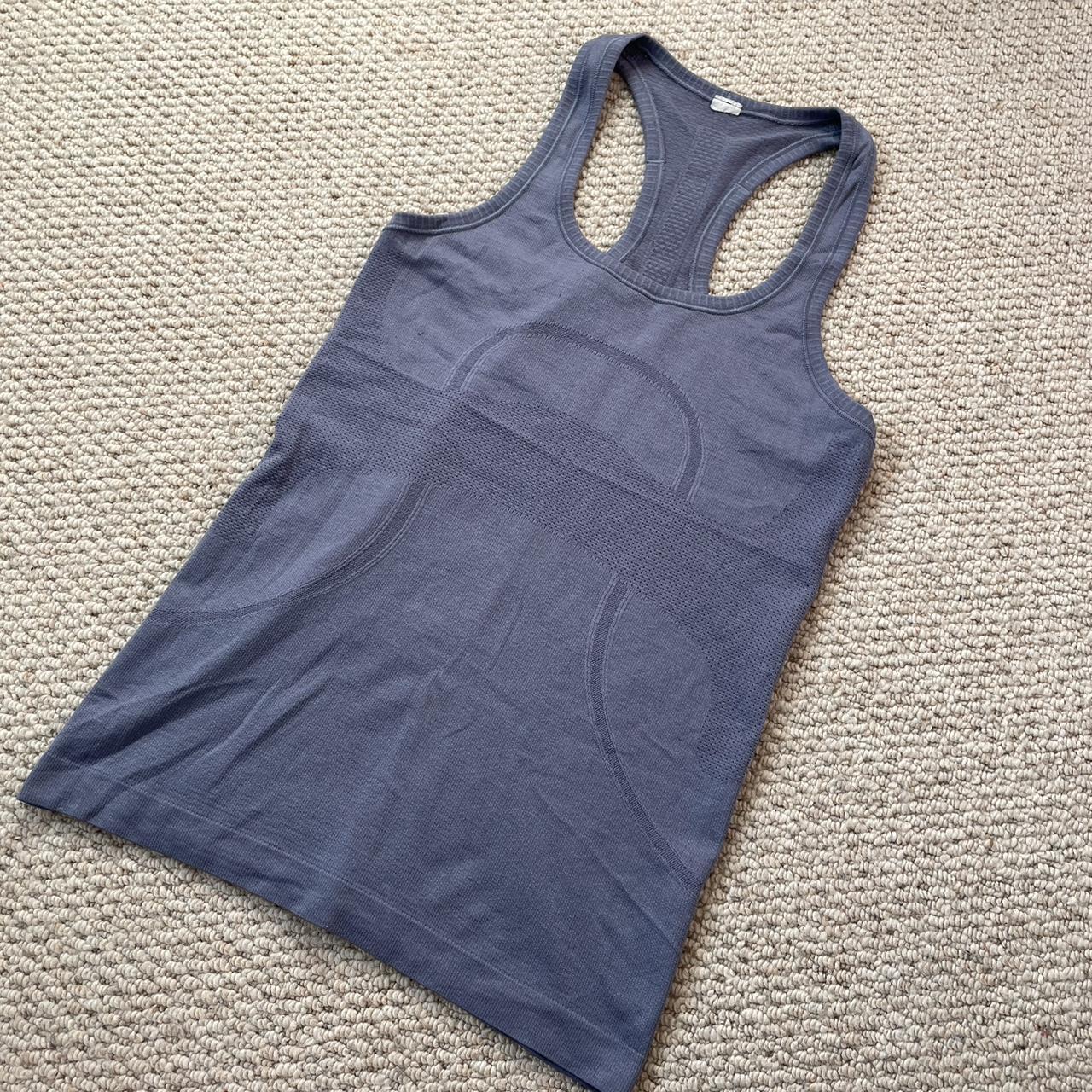 Lululemon blue /grey vest top, size 4 (Uk 8). Colour... - Depop