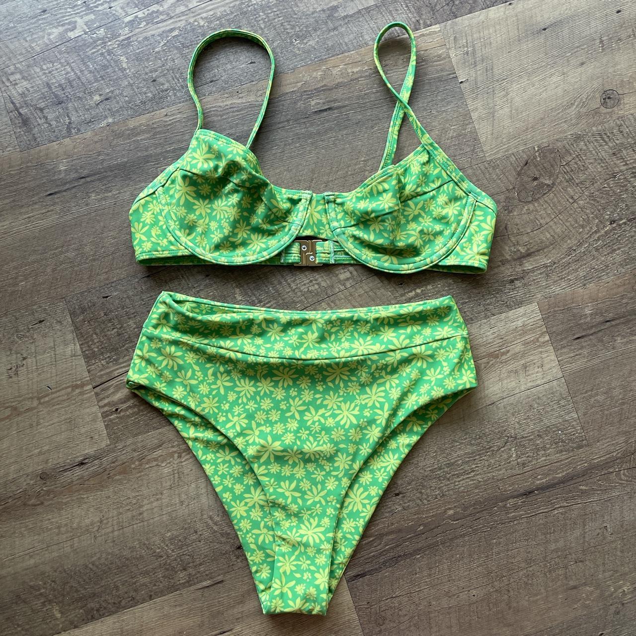 Kulani Kinis Women's Green and Yellow Bikinis-and-tankini-sets