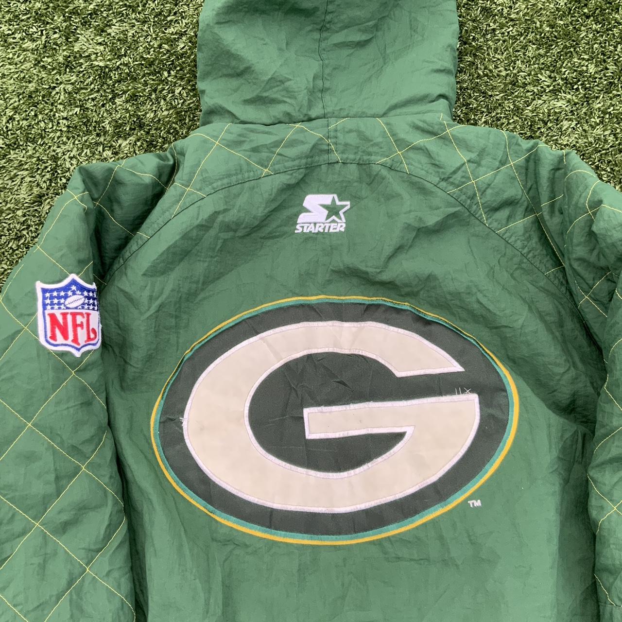 Vintage 90s Green Bay Packers Starter Hoodie Jacket - Depop